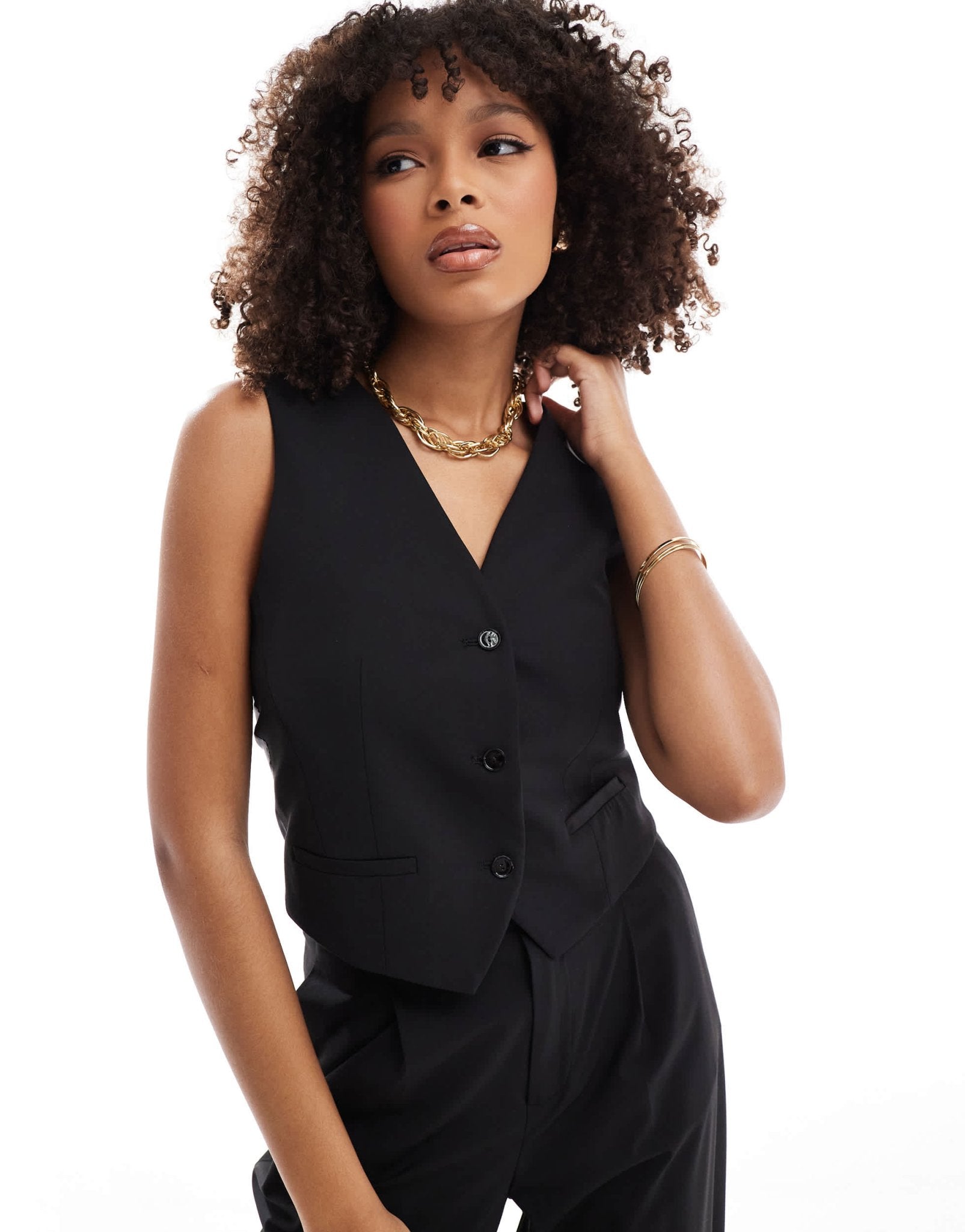 Mango co - ord dad waistcoat in black - ASOS Sample Sale