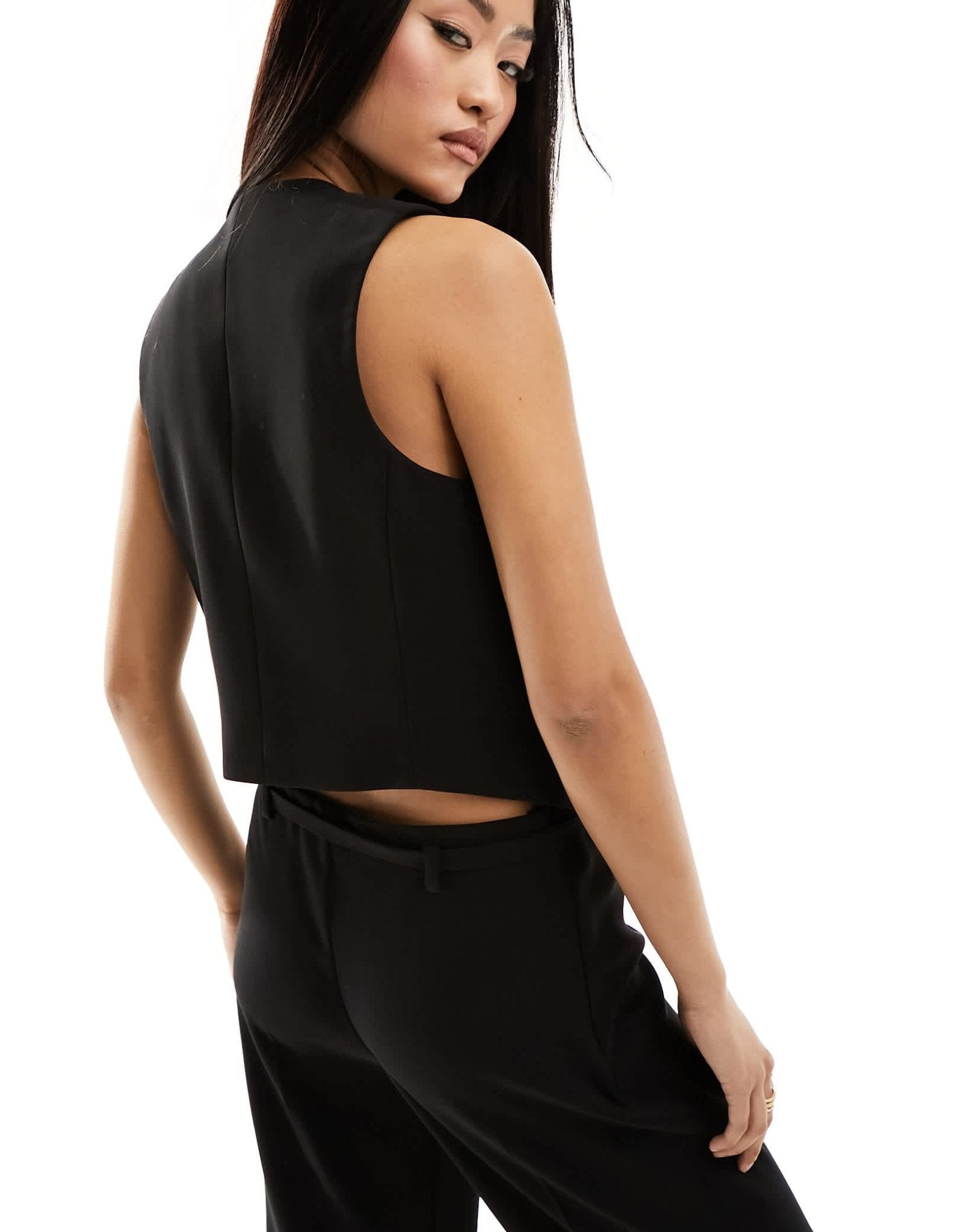Mango co - ord waistcoat in black - ASOS Sample Sale