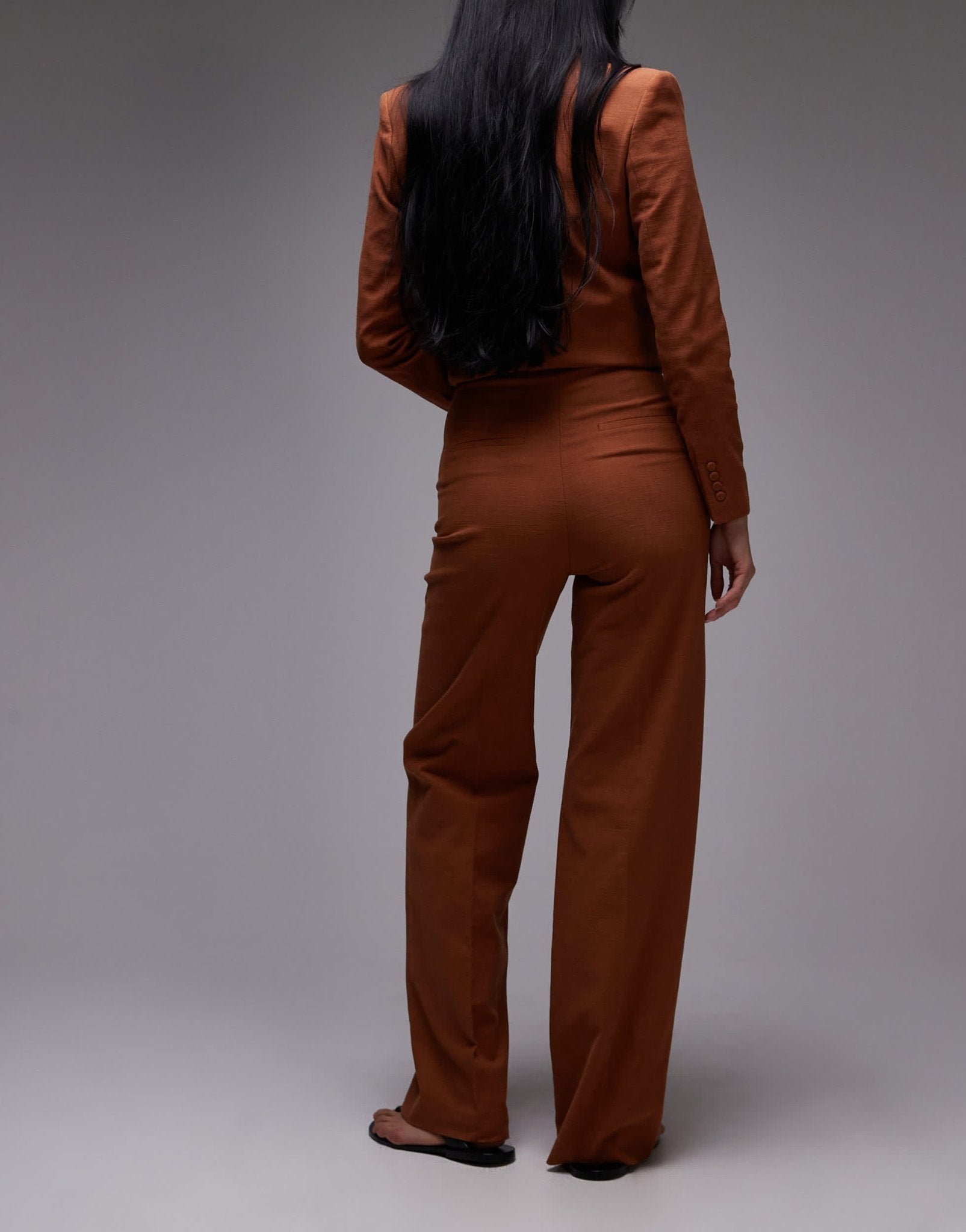 Mango cotton straight leg tailored trouser co-ord in burnt orange - ASOS Sample Sale
