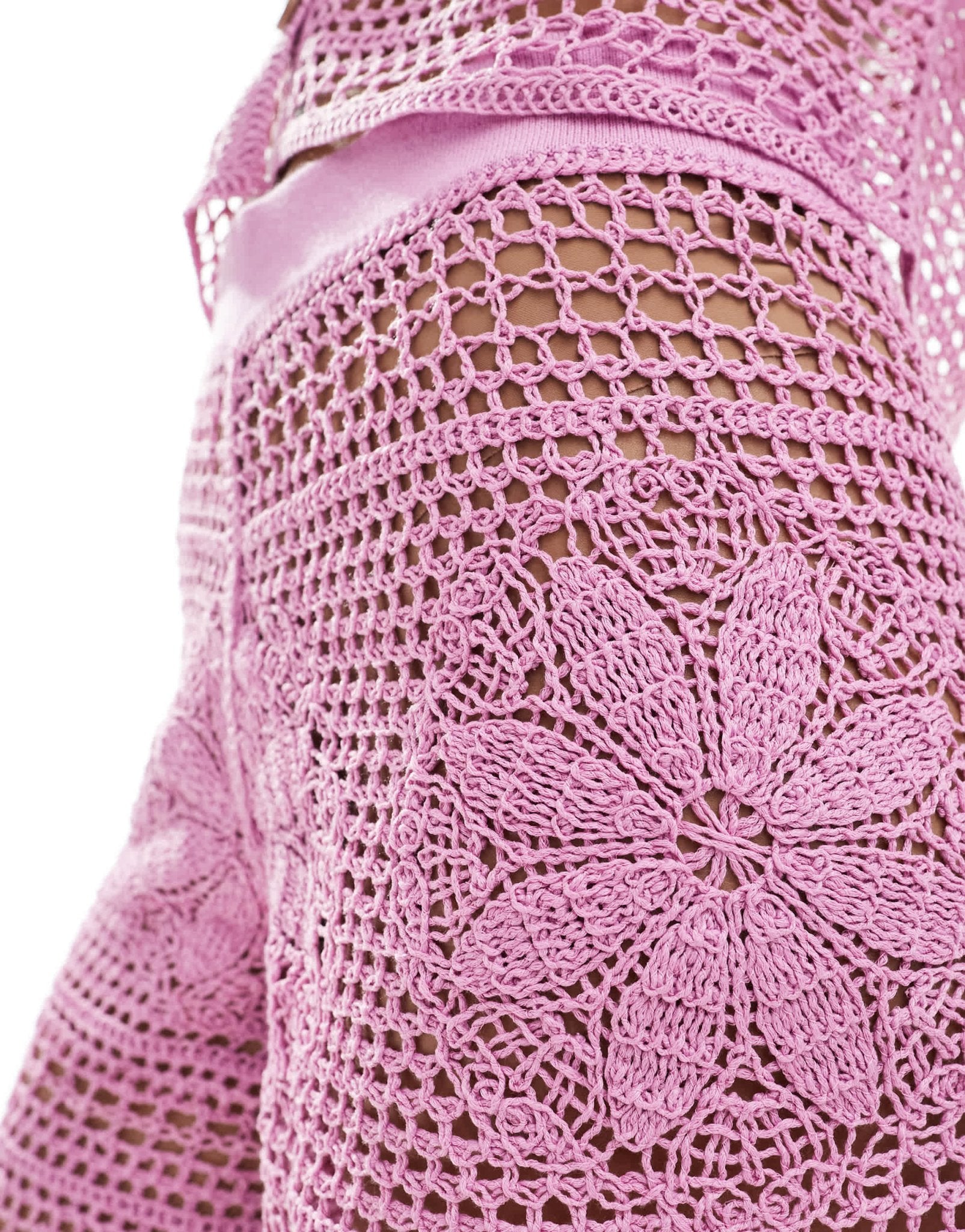 Mango crochet co - ord shorts in pink - ASOS Sample Sale