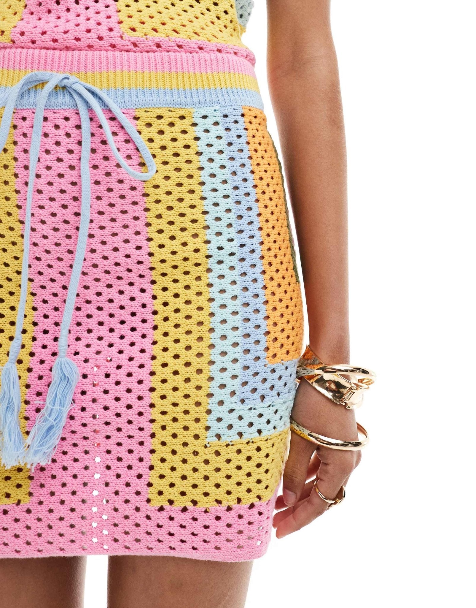 Mango crochet co - ord skirt in multi - ASOS Sample Sale