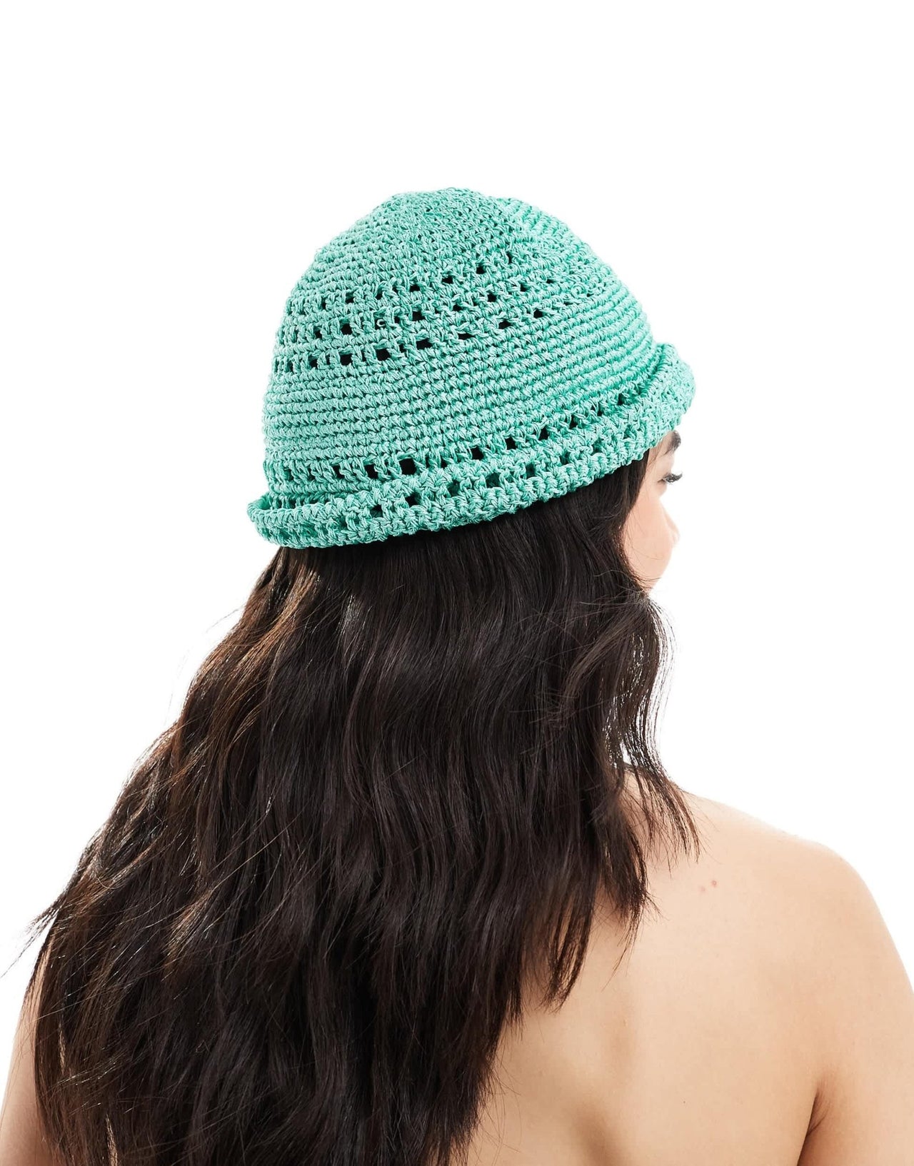 Mango crochet hat in green - ASOS Sample Sale