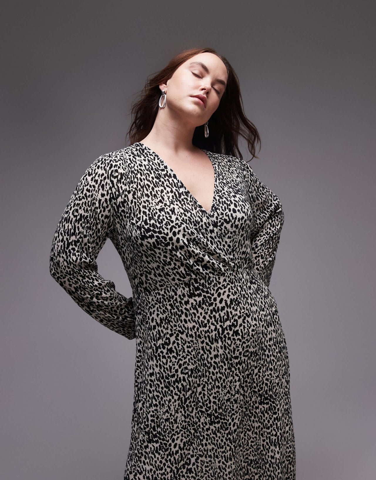 Mango curve leopard print midi dress in white - ASOS Sample Sale