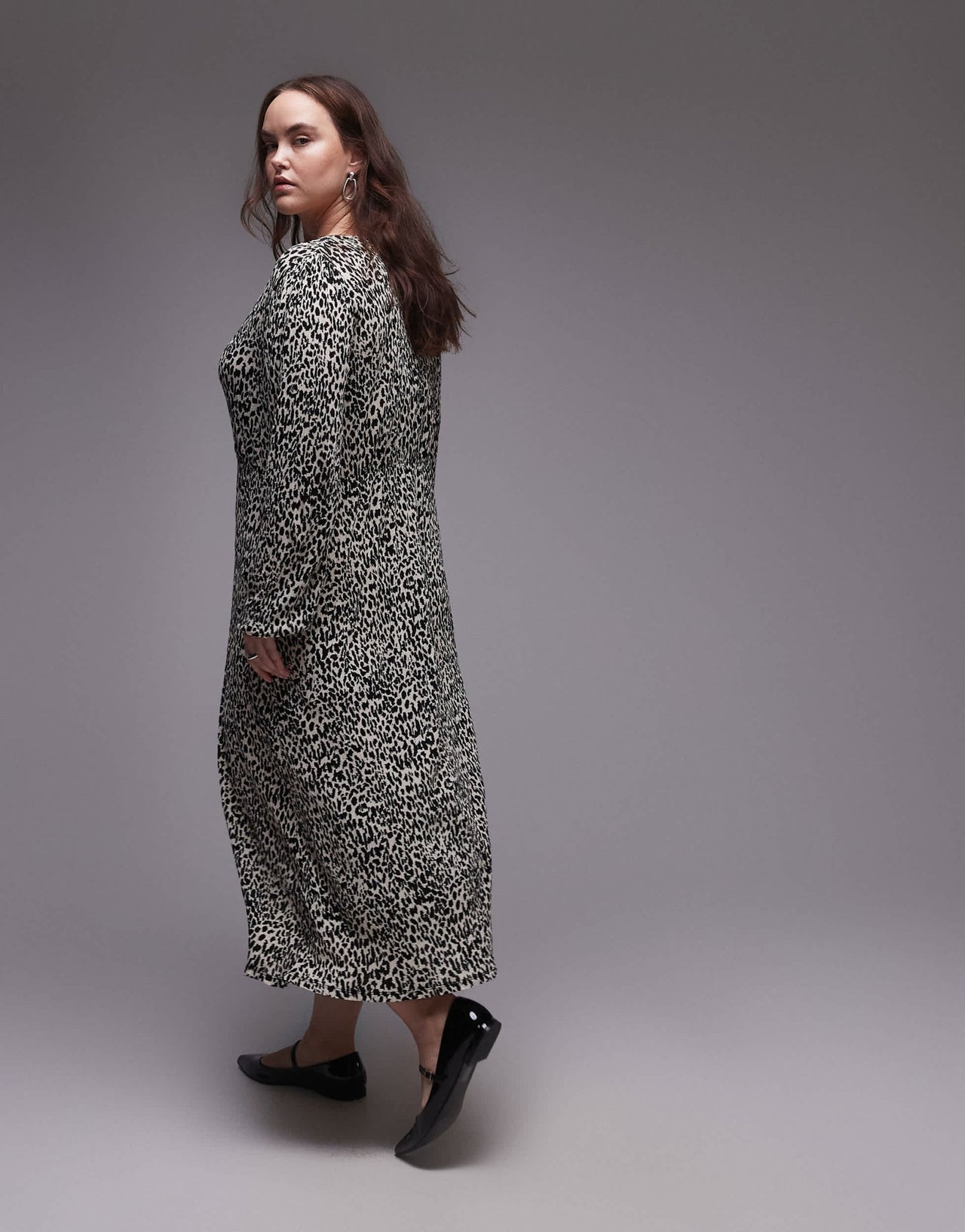 Mango curve leopard print midi dress in white - ASOS Sample Sale