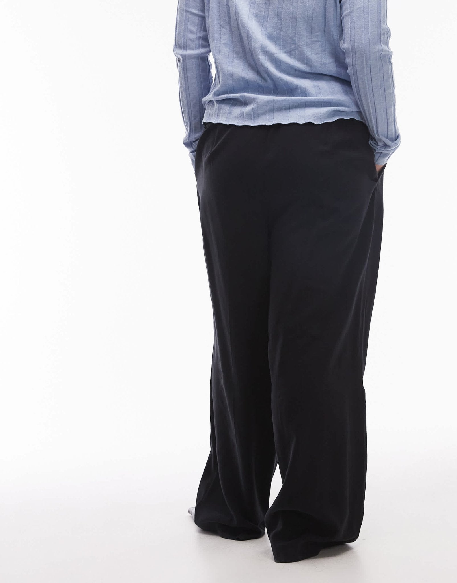 Mango curve pintuck straight leg trousers in black - ASOS Sample Sale