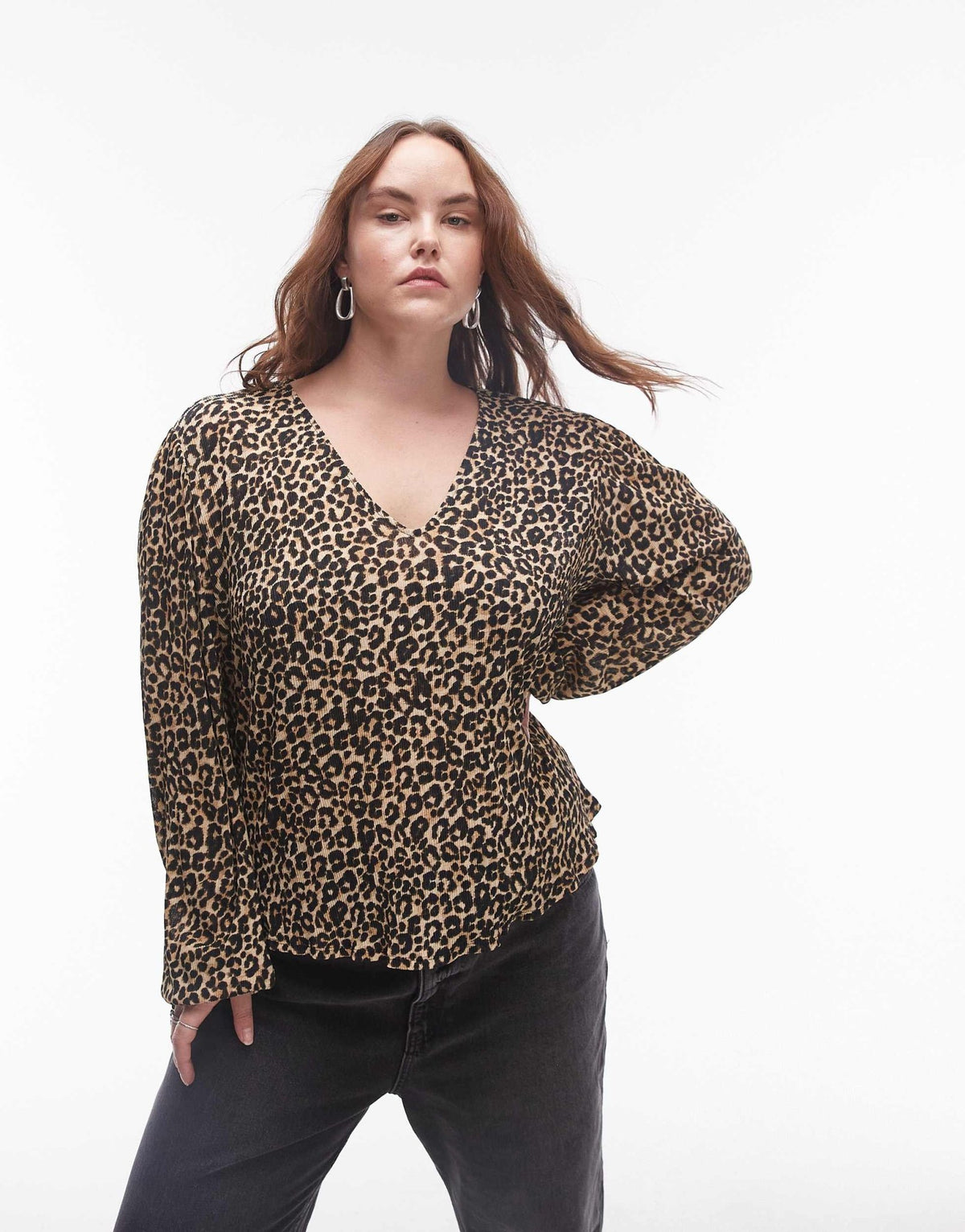 Mango curve tie neck top in leopard print - ASOS Sample Sale