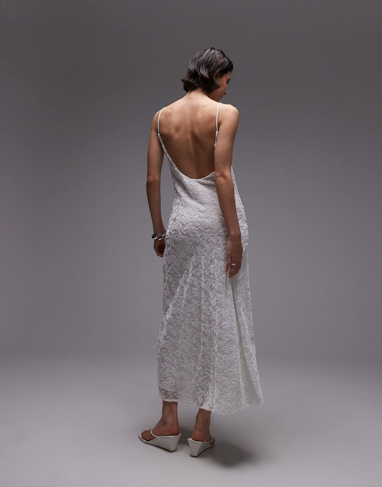 Mango devore slip maxi dress in ivory - ASOS Sample Sale