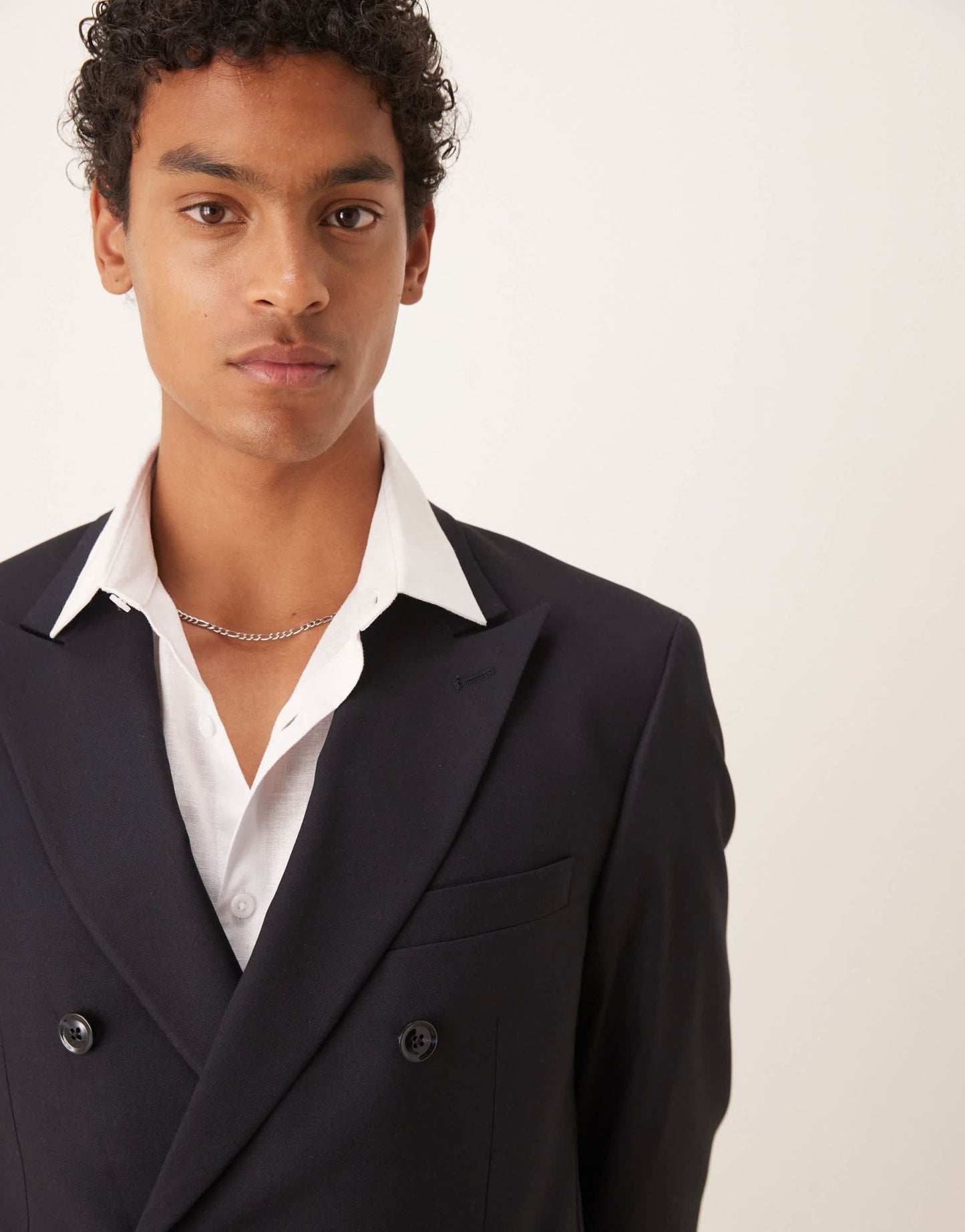 Mango double breasted slim fit suit in navy co - ord - ASOS Sample Sale