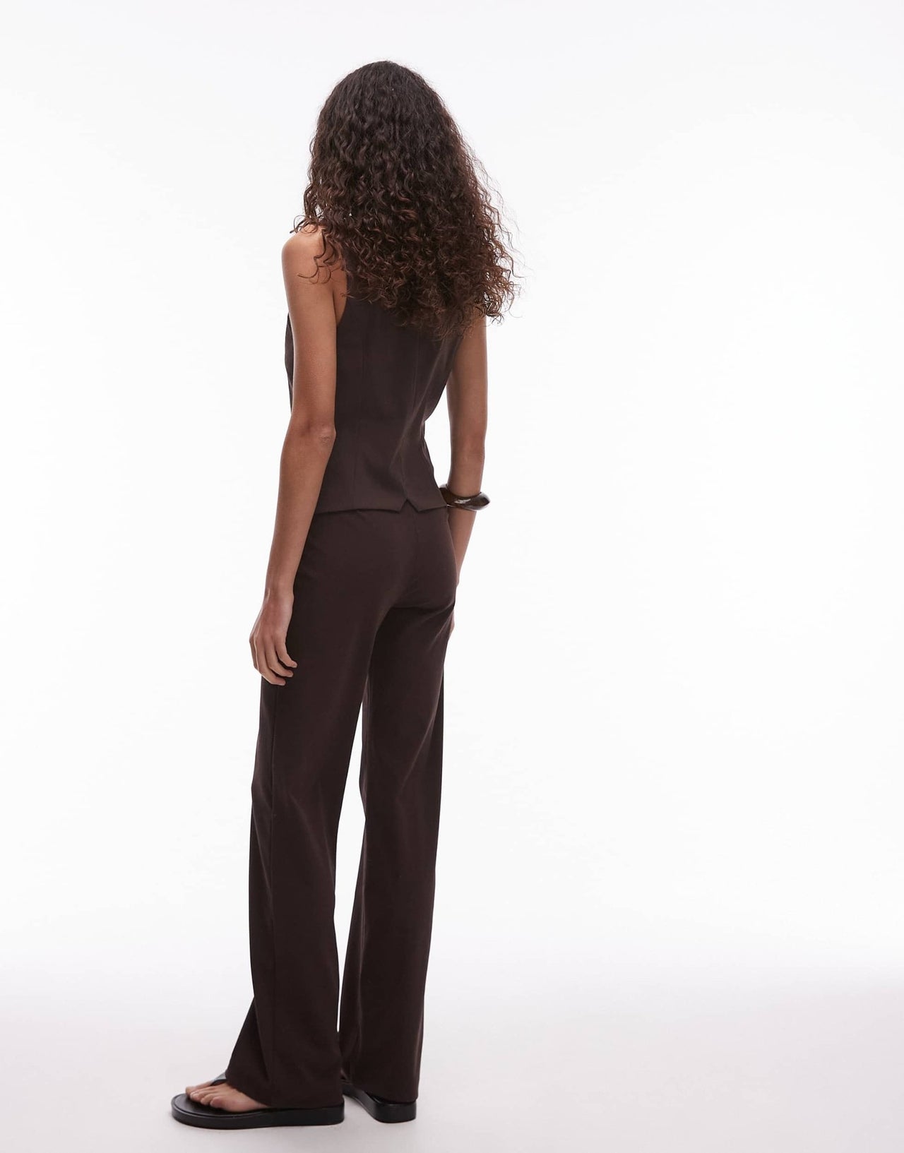 Mango elasticated waist stretch trouser co - ord in chocolate - ASOS Sample Sale