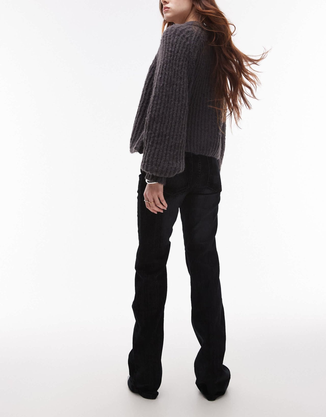 Mango flare leg jeans in dark blue - ASOS Sample Sale