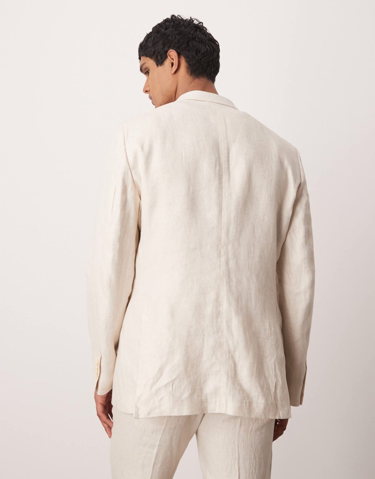 Mango flax linen blazer co - ord in light beige - ASOS Sample Sale