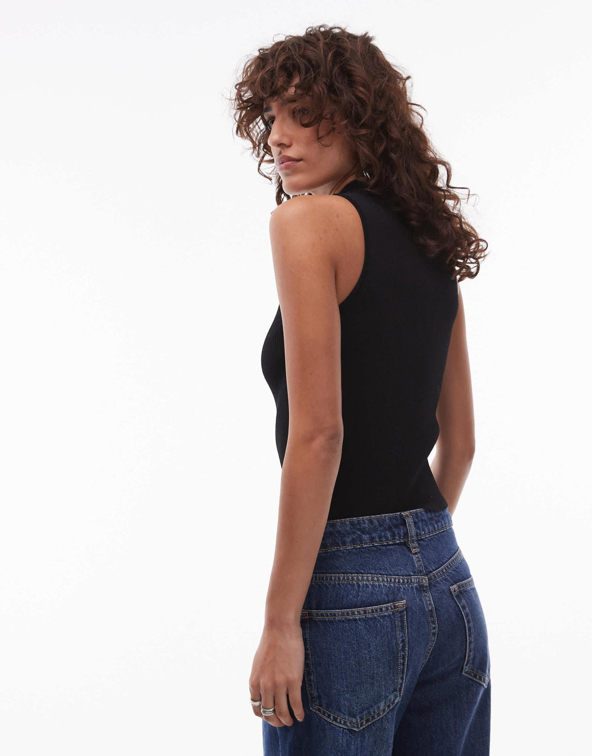 Mango half zip sleeveless jumper in black - ASOS Sample Sale