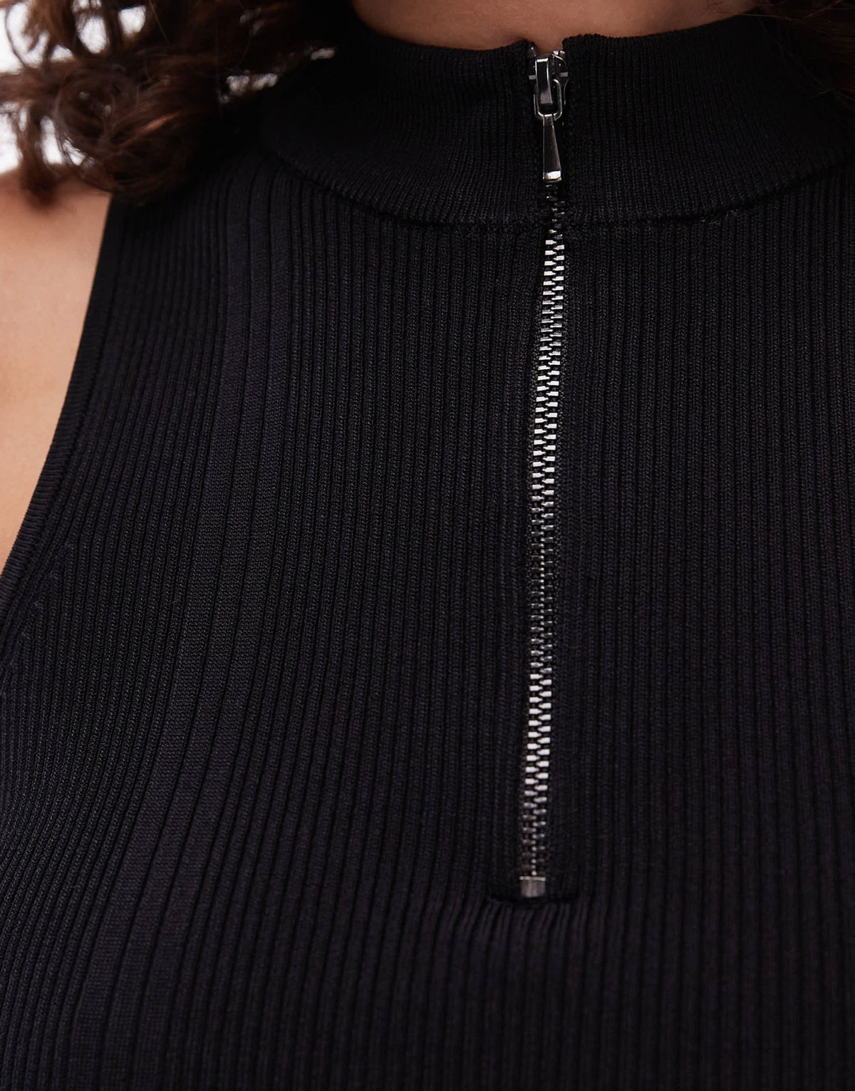 Mango half zip sleeveless jumper in black - ASOS Sample Sale