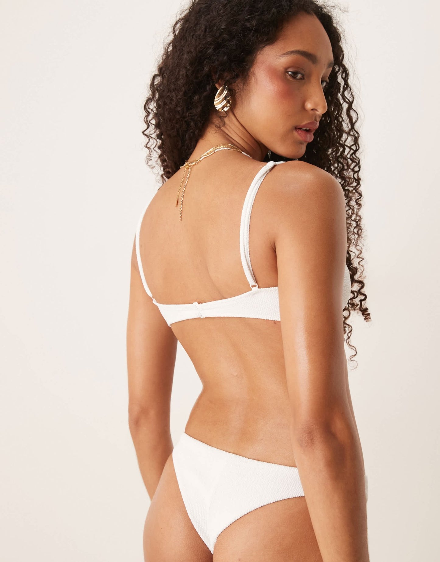 Mango high rise bikini bottom in white - ASOS Sample Sale
