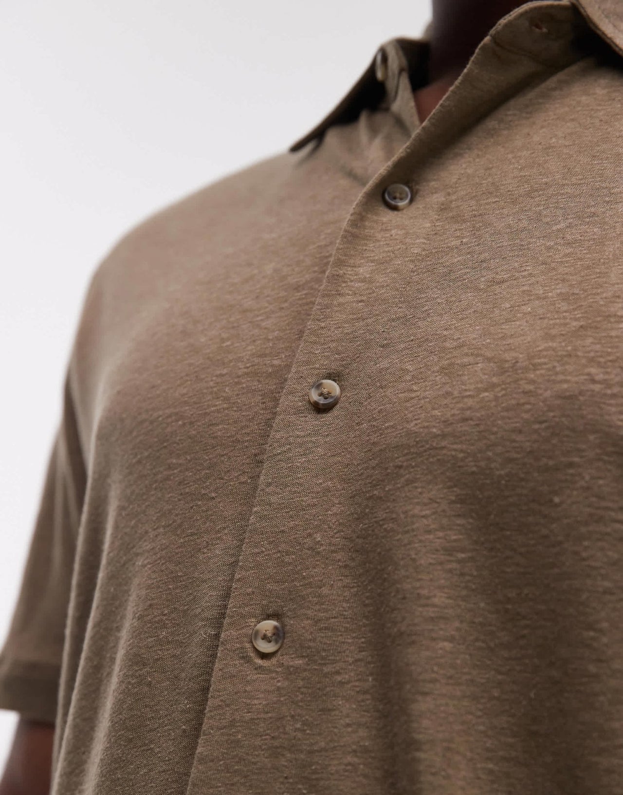 Mango jersey shirt in beige - ASOS Sample Sale