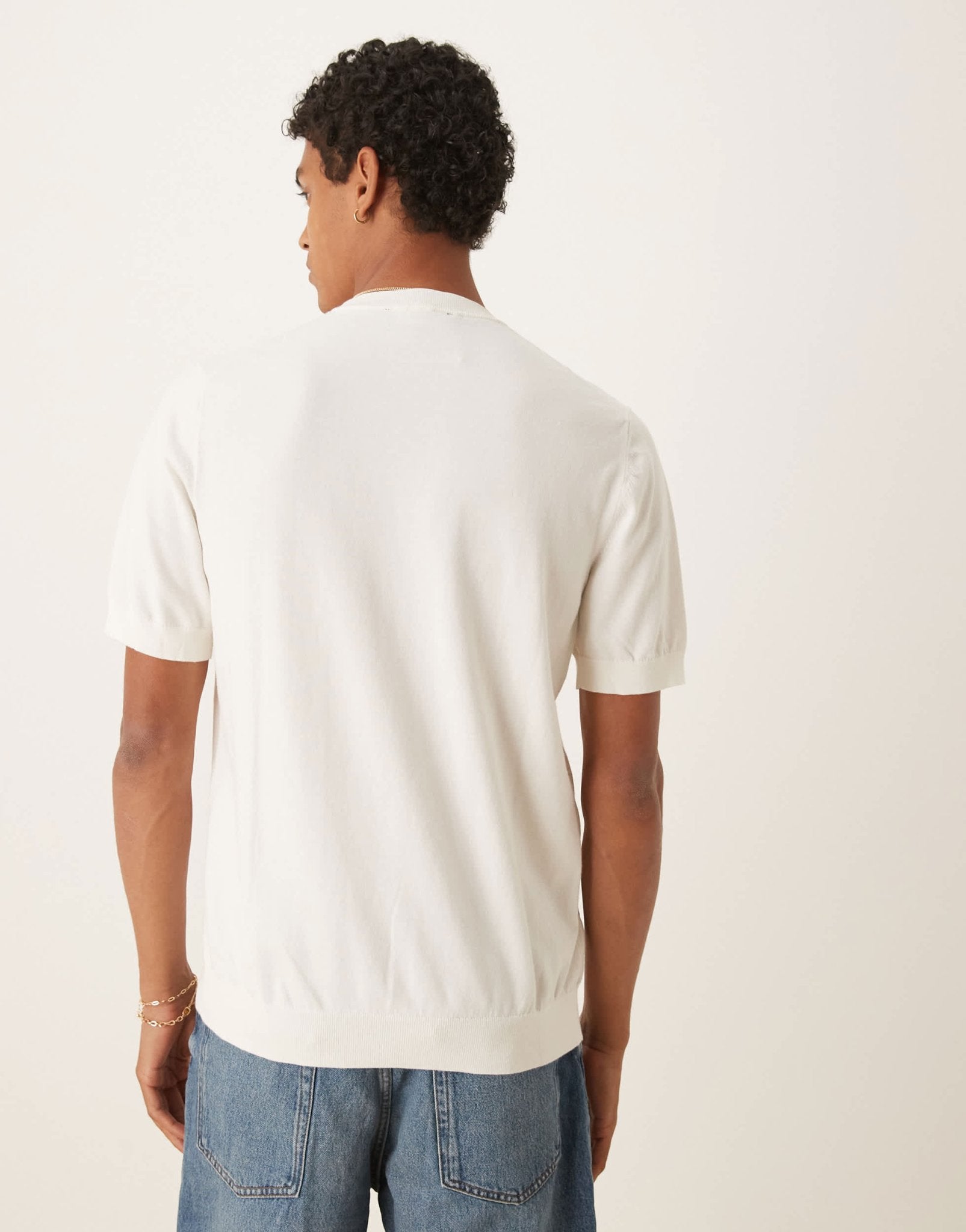 Mango jersey shirt in white - ASOS Sample Sale
