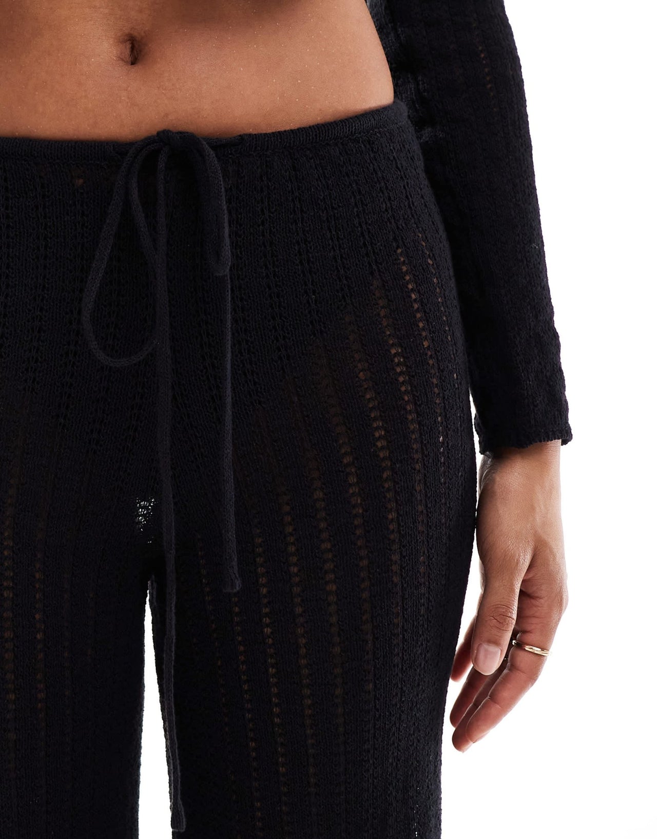 Mango knitted flare co - ord trousers in black - ASOS Sample Sale