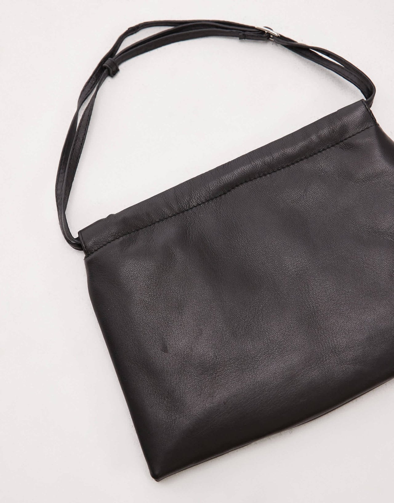 Mango leather ruched top shoulder bag in black - ASOS Sample Sale