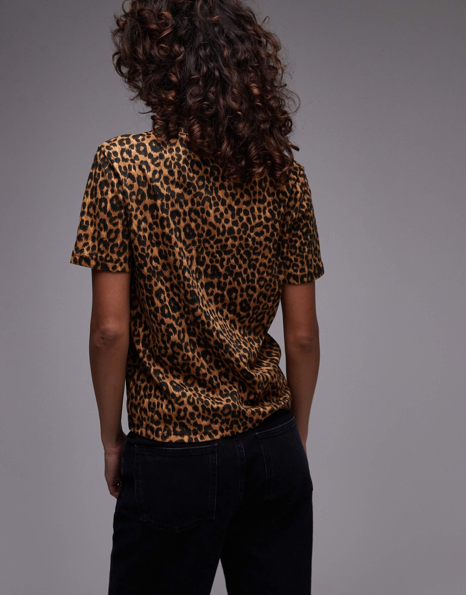 Mango leopard print t-shirt in brown - ASOS Sample Sale