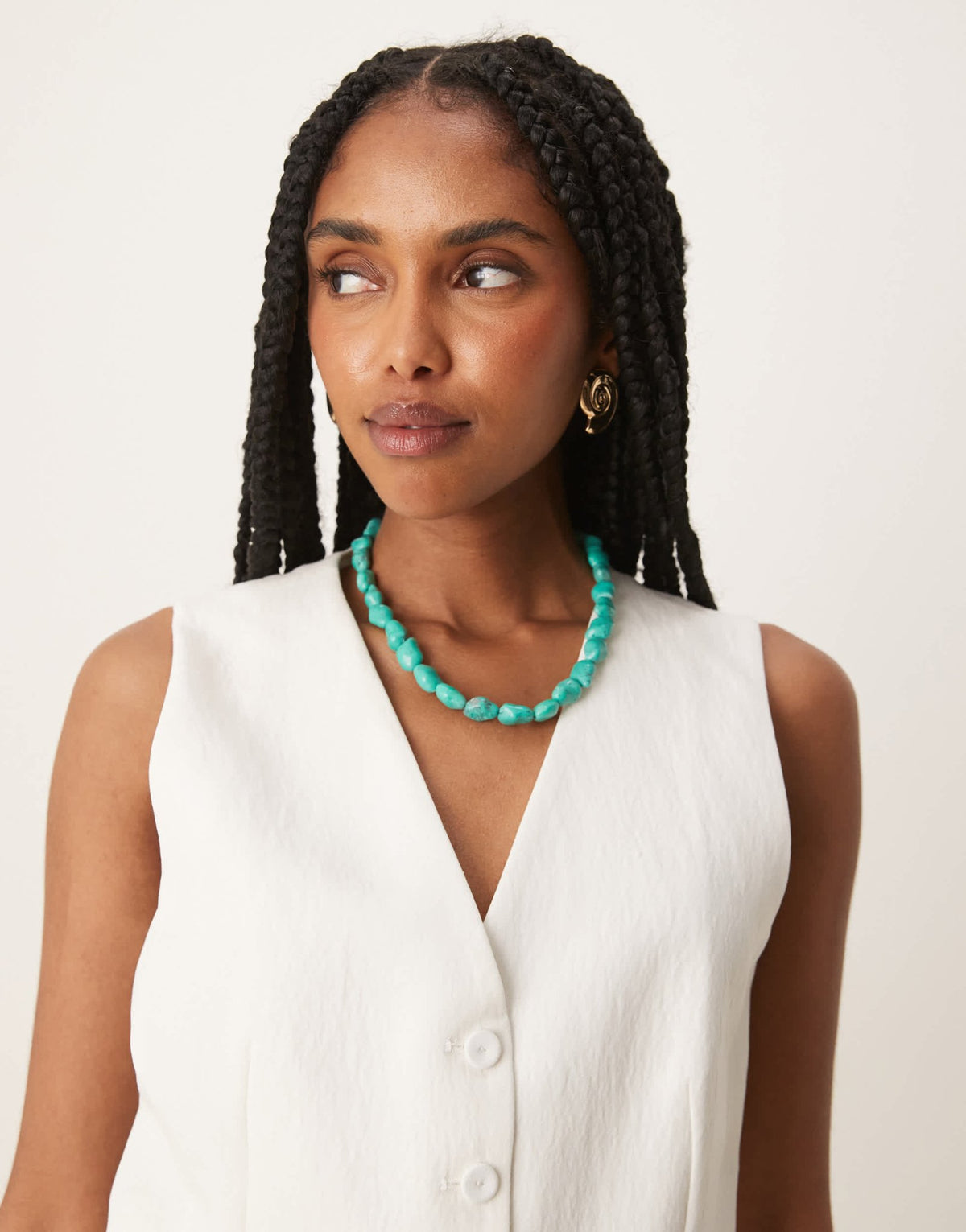Mango light weight waistcoat co-ord in white - ASOS Sample Sale
