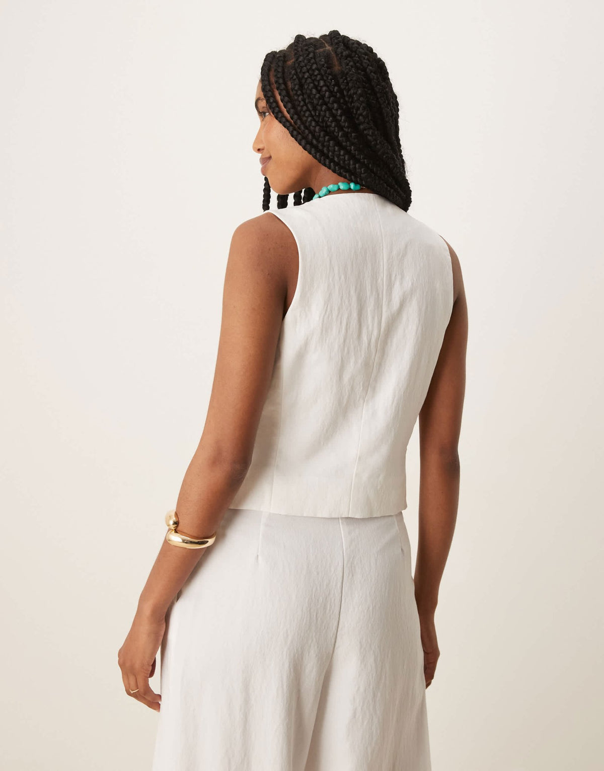 Mango light weight waistcoat co-ord in white - ASOS Sample Sale