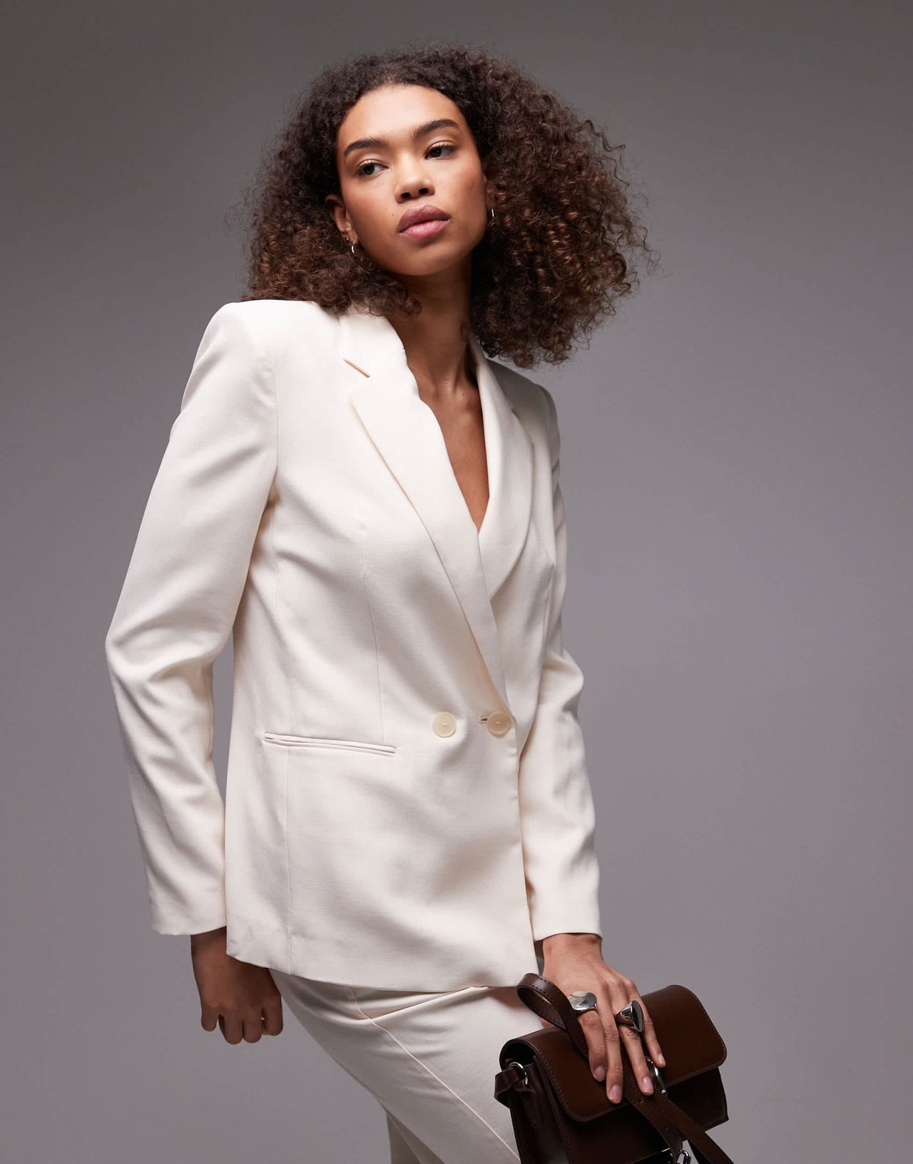 Mango linen look blazer co - ord in beige - ASOS Sample Sale