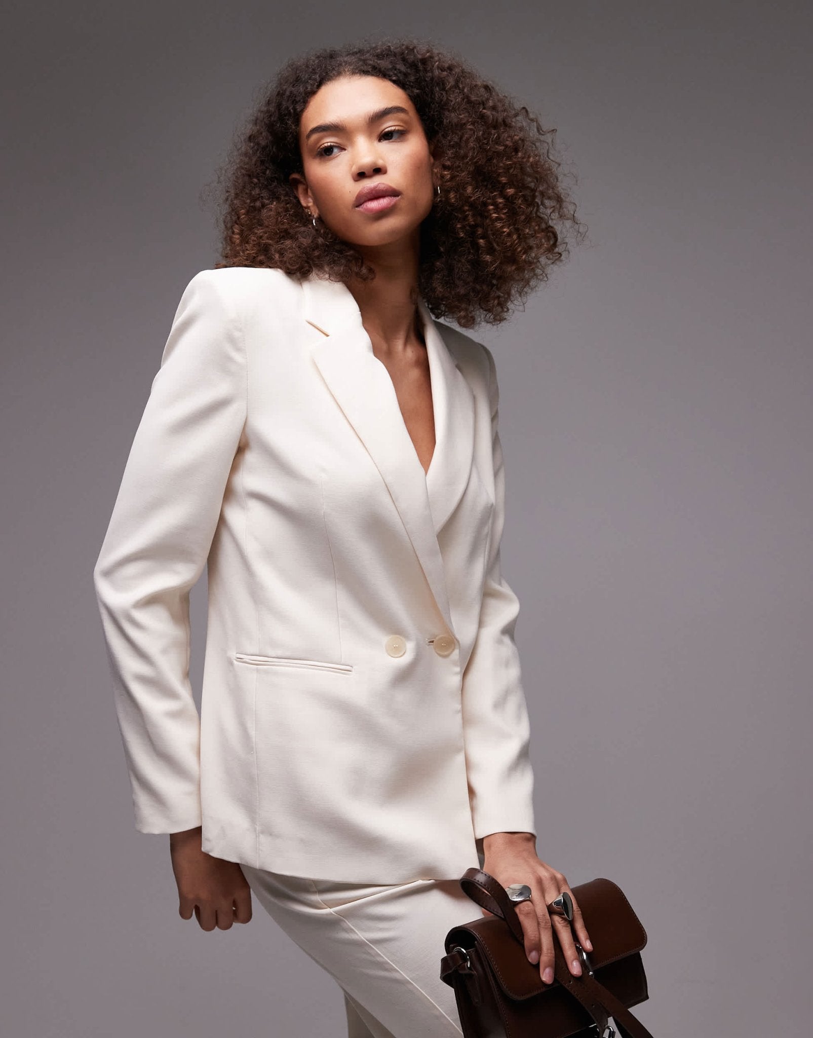Mango linen look blazer co - ord in beige - ASOS Sample Sale