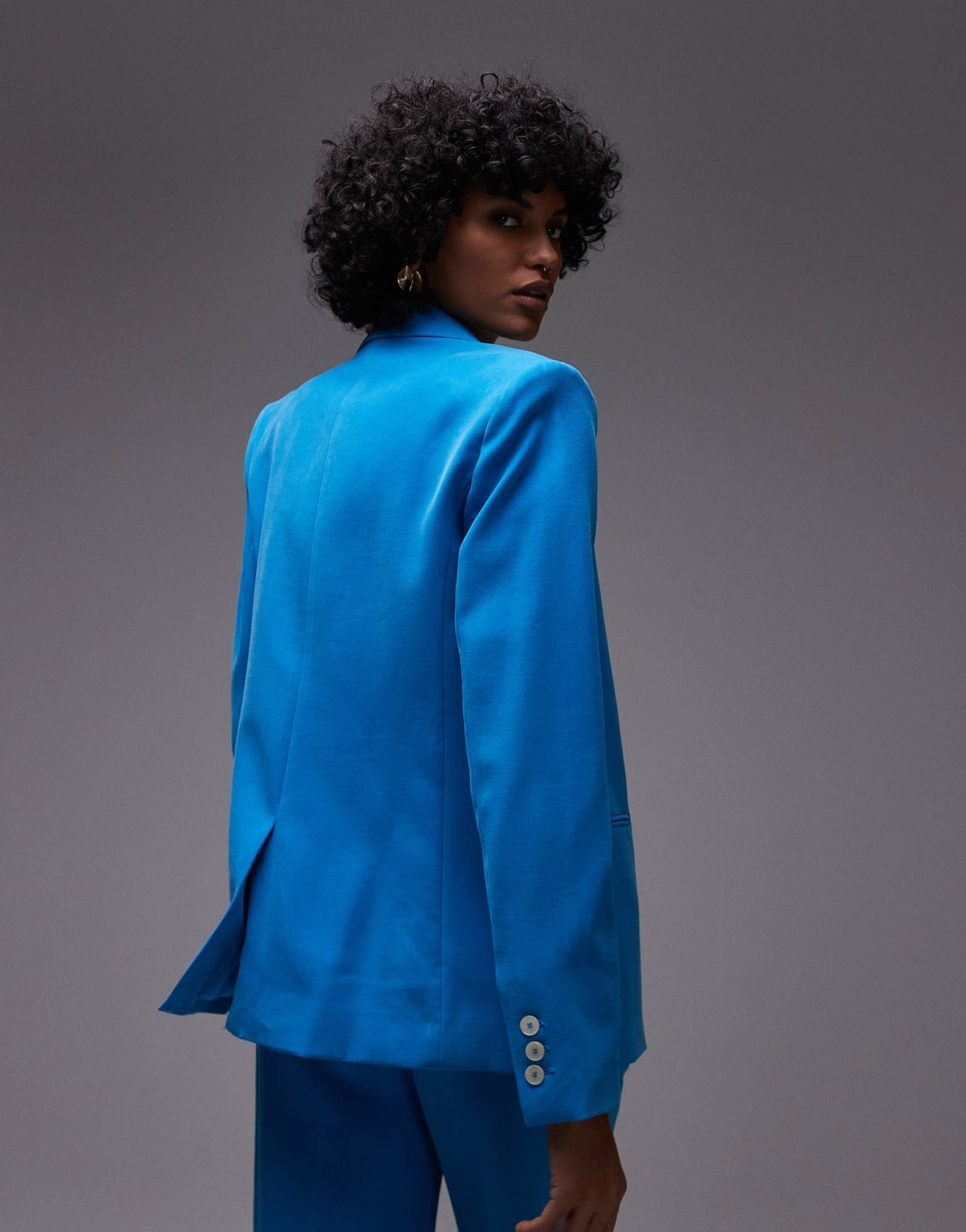 Mango linen mix blazer co - ord in blue - ASOS Sample Sale