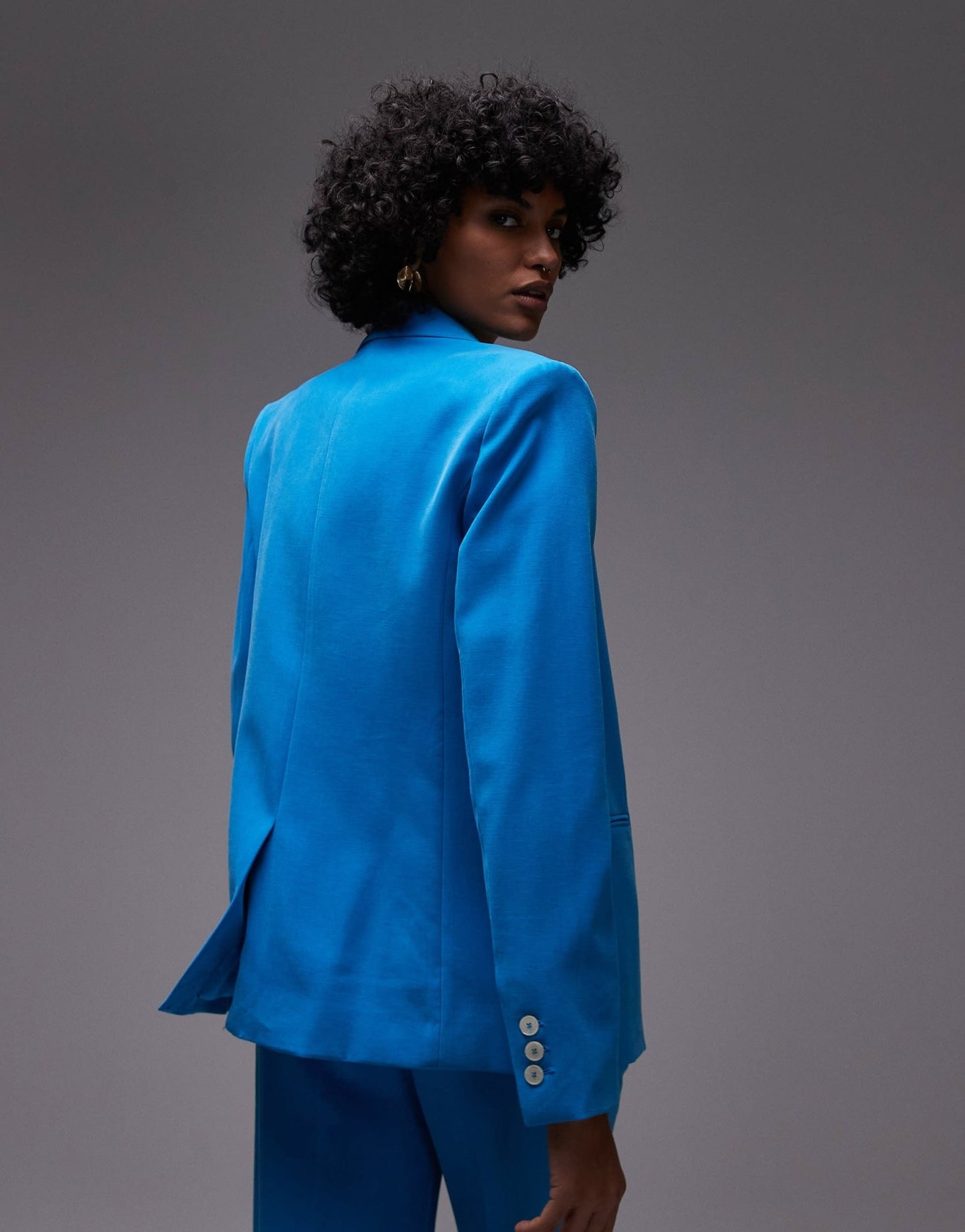 Mango linen mix blazer co - ord in blue - ASOS Sample Sale
