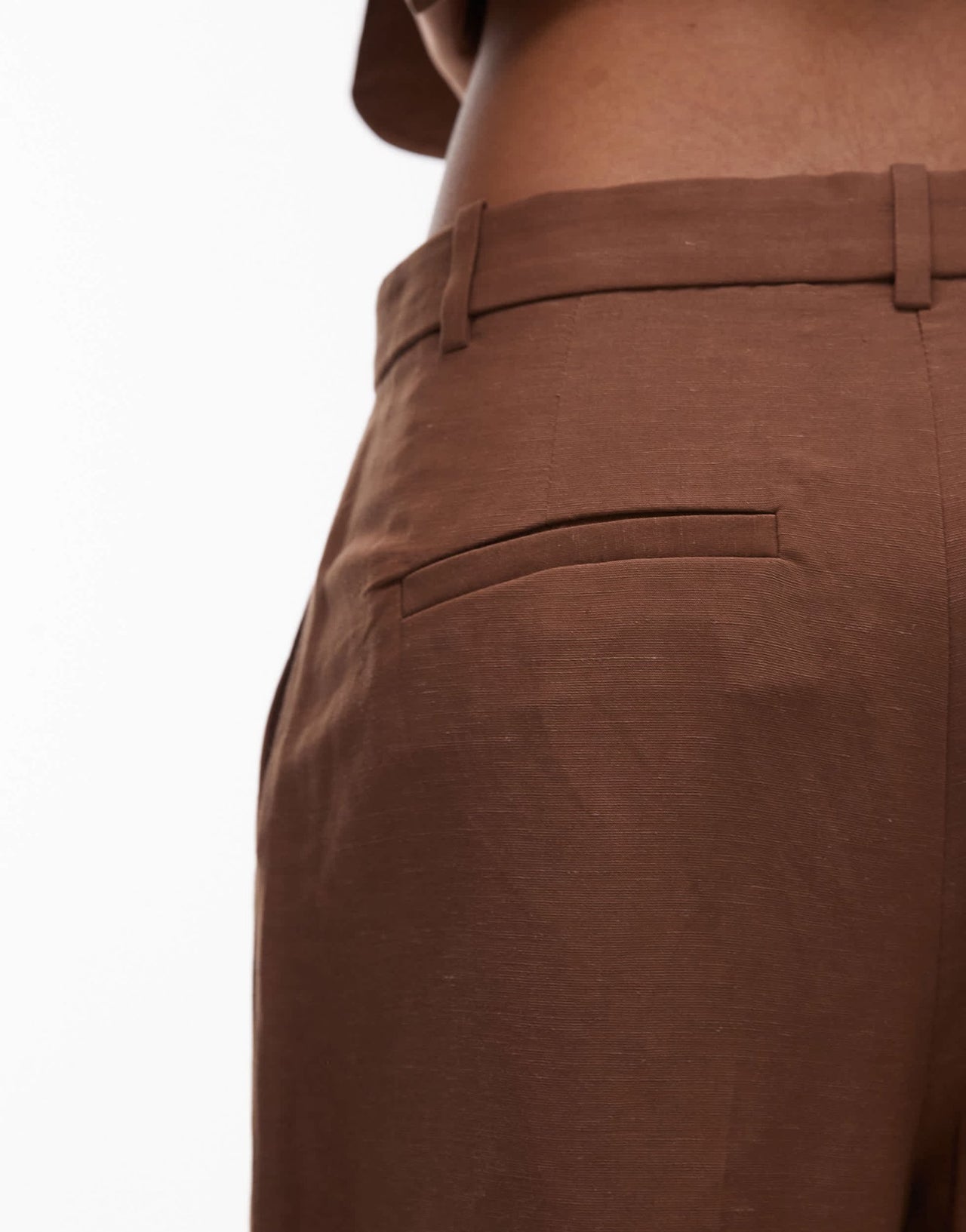 Mango linen mix longline bermuda short co - ord in brown - ASOS Sample Sale