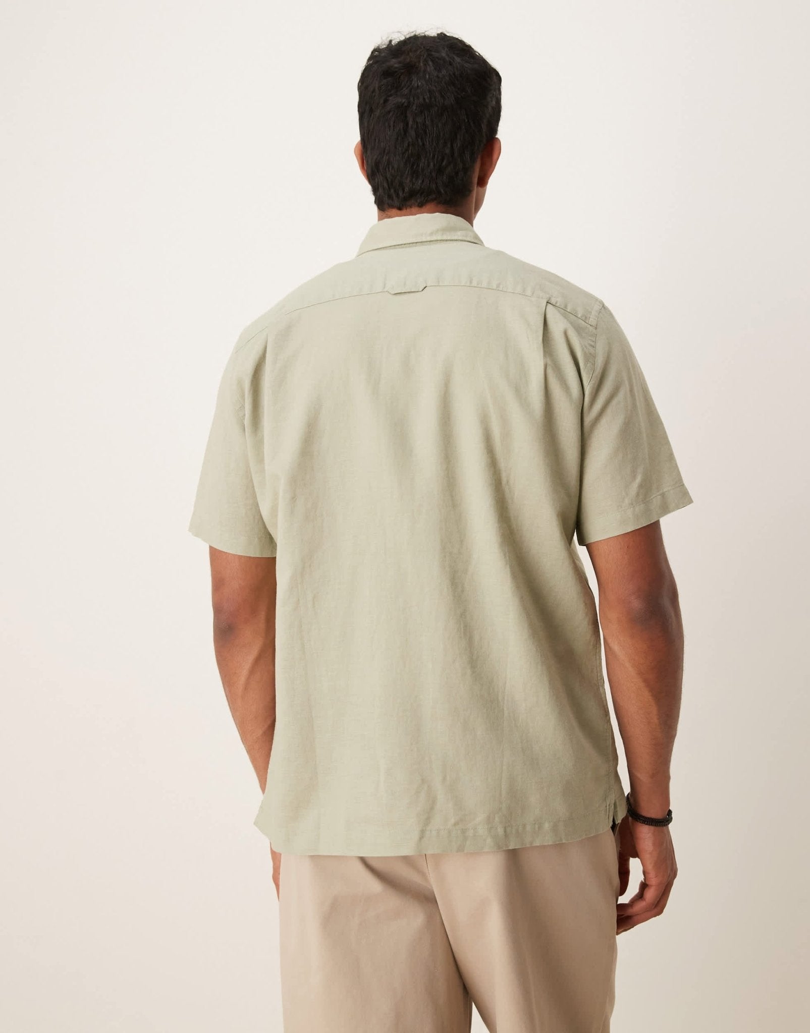 Mango linen mix shirt in light green - ASOS Sample Sale