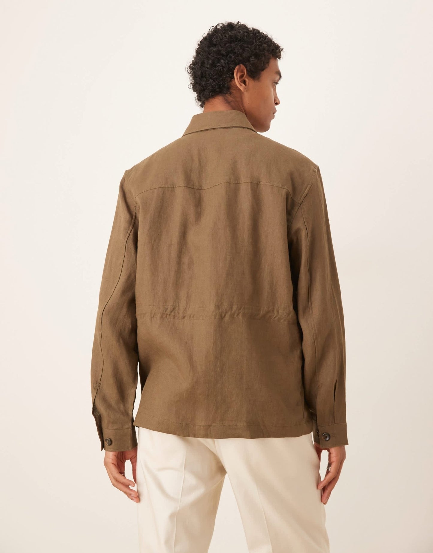 Mango linen shacket in brown - ASOS Sample Sale