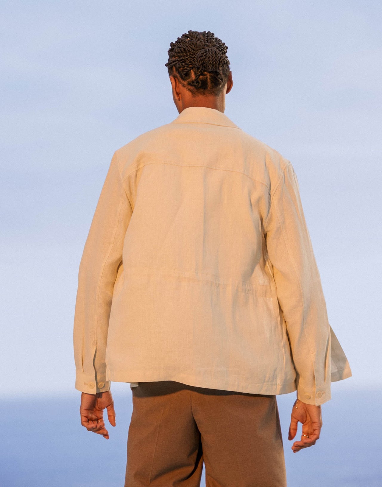Mango linen shacket in light beige - ASOS Sample Sale
