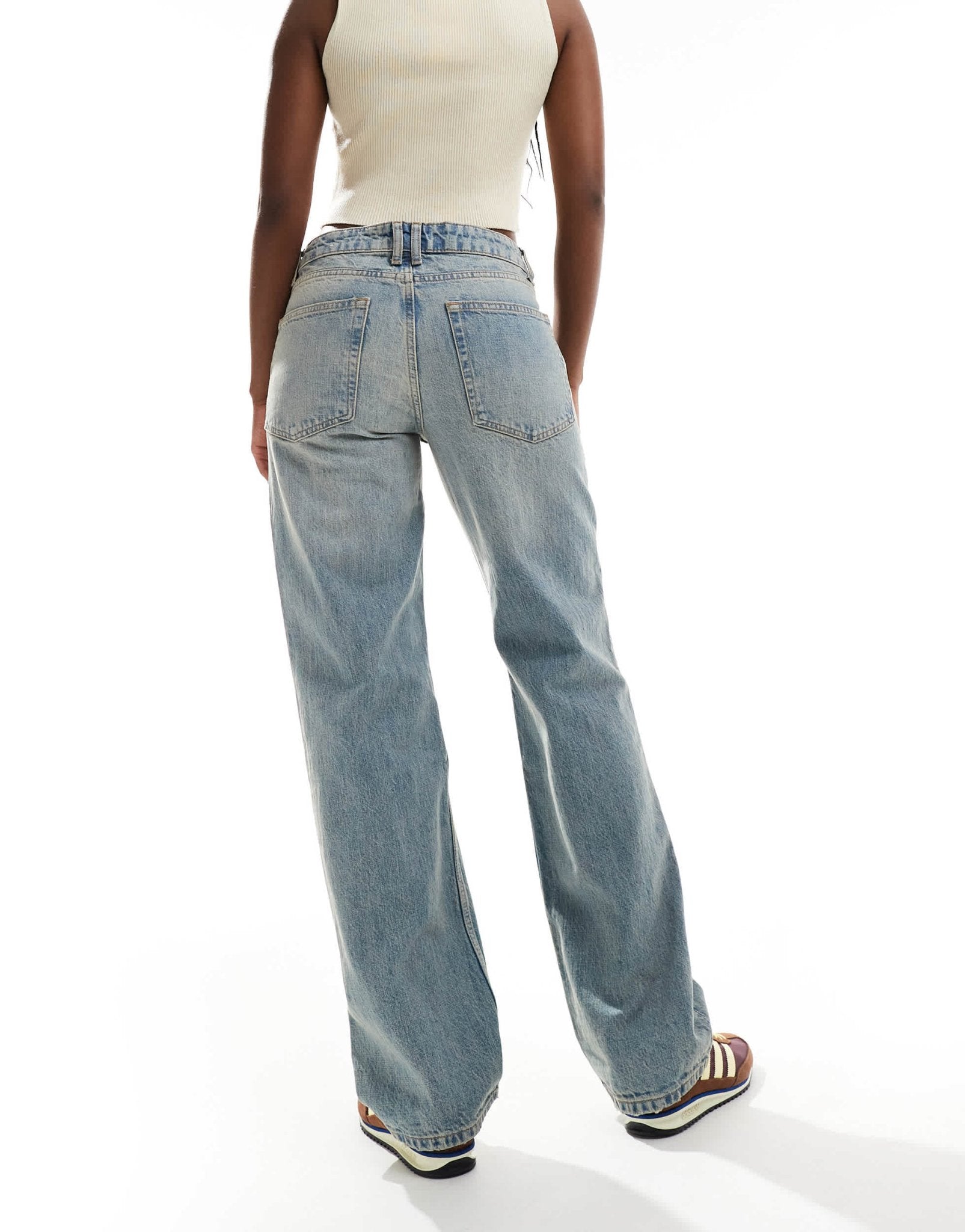 Mango low waist slim jeans in light blue - ASOS Sample Sale