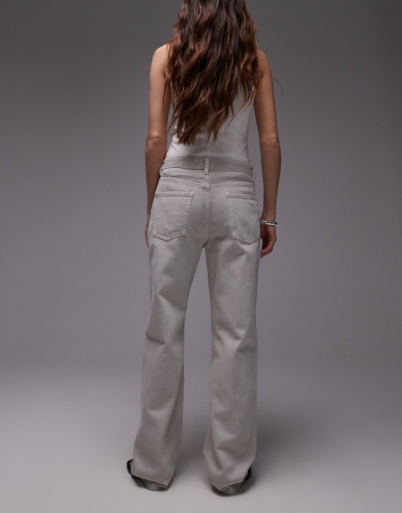 Mango Miami mid rise straight jeans in light grey - ASOS Sample Sale