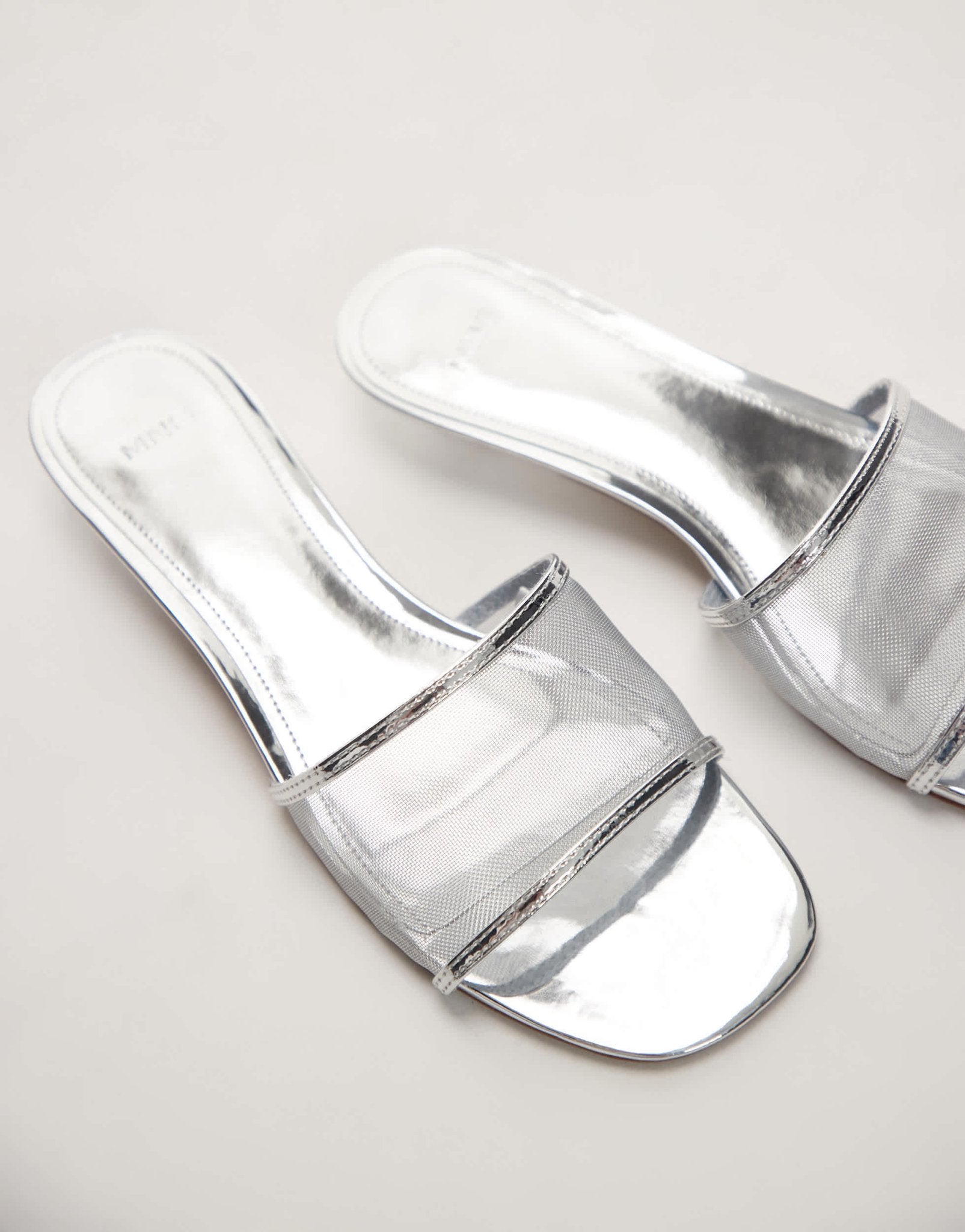 Mango micro heel mesh sandal in silver - ASOS Sample Sale
