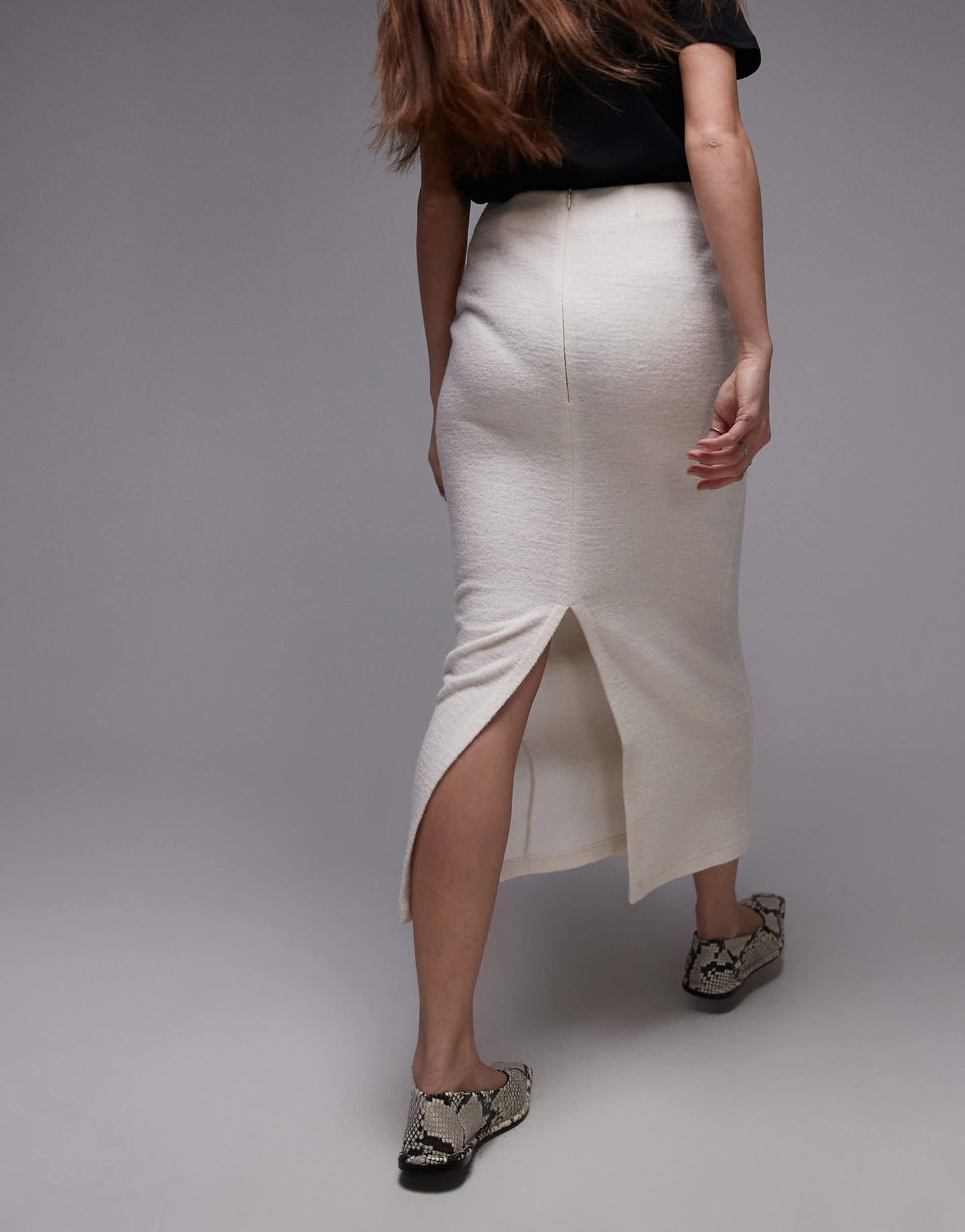Mango midi skirt in light beige - ASOS Sample Sale