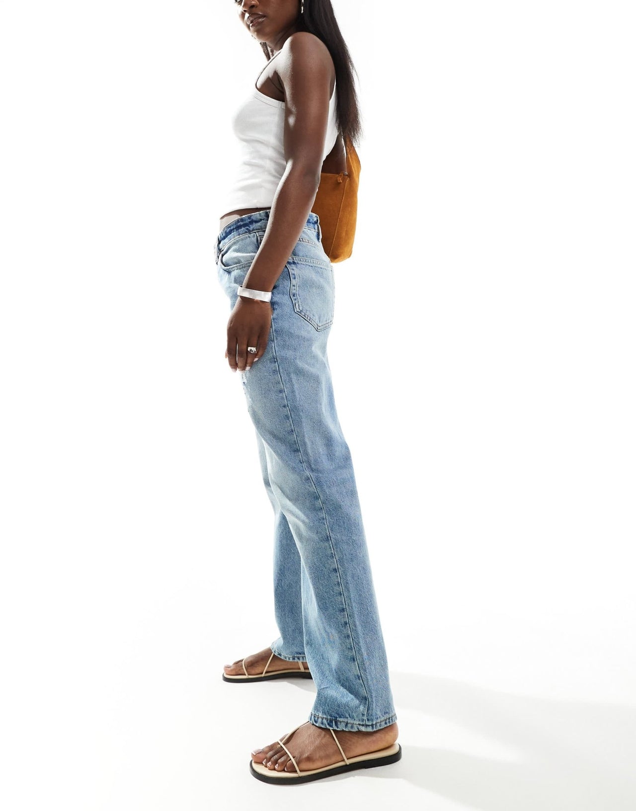Mango Millie slimmer straight leg jeans in light blue - ASOS Sample Sale