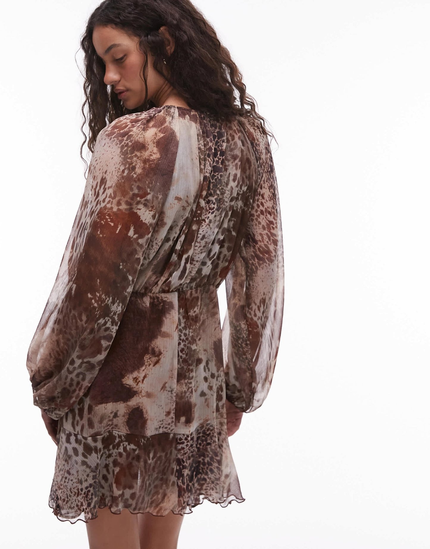 Mango mixed animal print mini dress in brown - ASOS Sample Sale