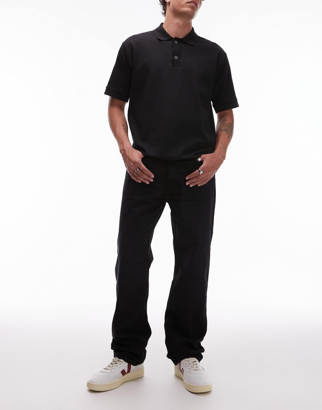 Mango Moby relaxed straight fit jeans in black - ASOS Sample Sale