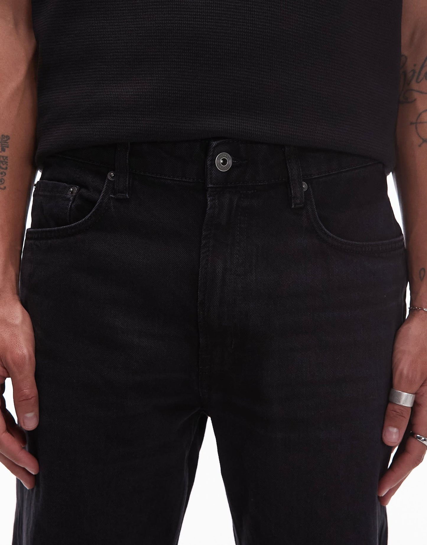 Mango Moby relaxed straight fit jeans in black - ASOS Sample Sale