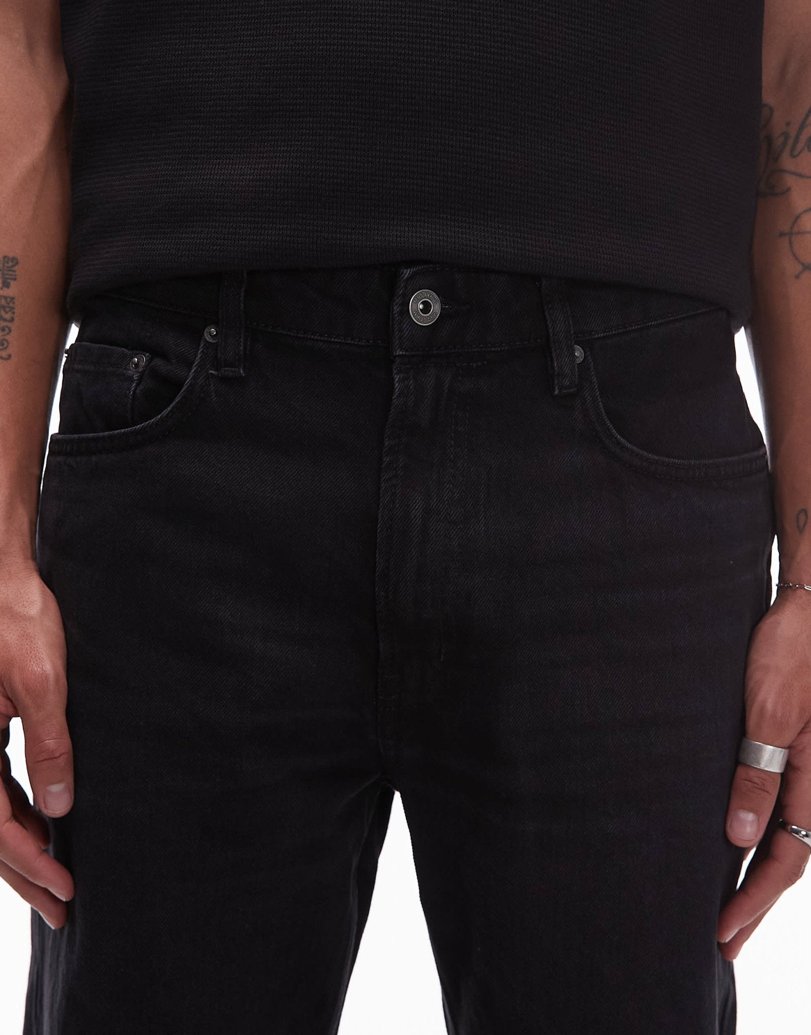 Mango Moby relaxed straight fit jeans in black - ASOS Sample Sale