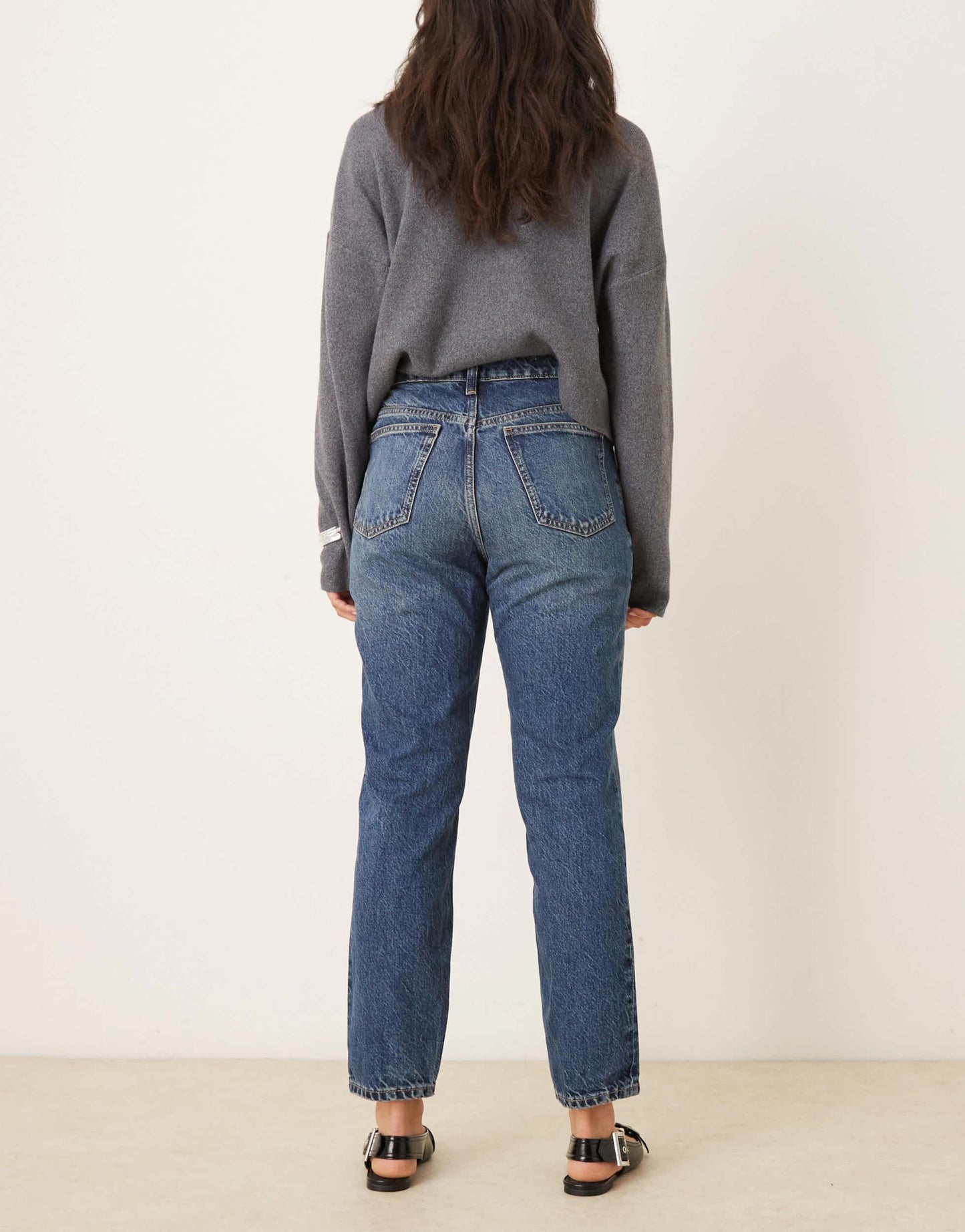 Mango Mom2000 jeans in mid blue - ASOS Sample Sale