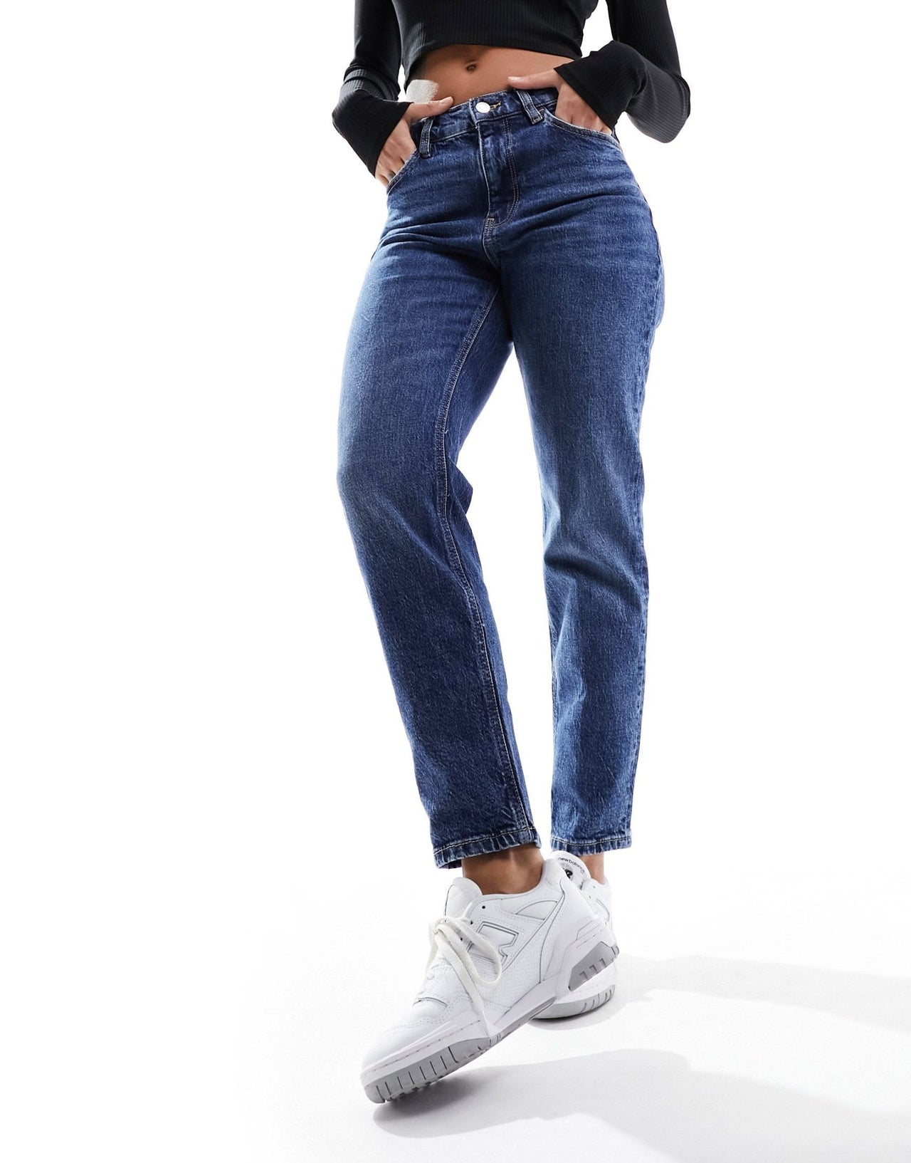 Mango New mom jeans in blue - ASOS Sample Sale