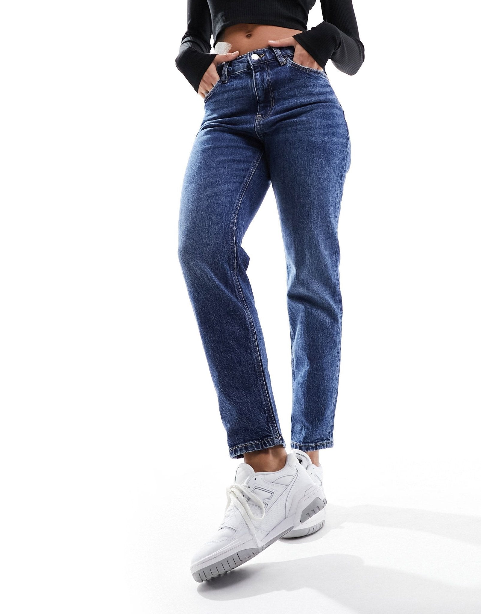 Mango New mom jeans in blue - ASOS Sample Sale
