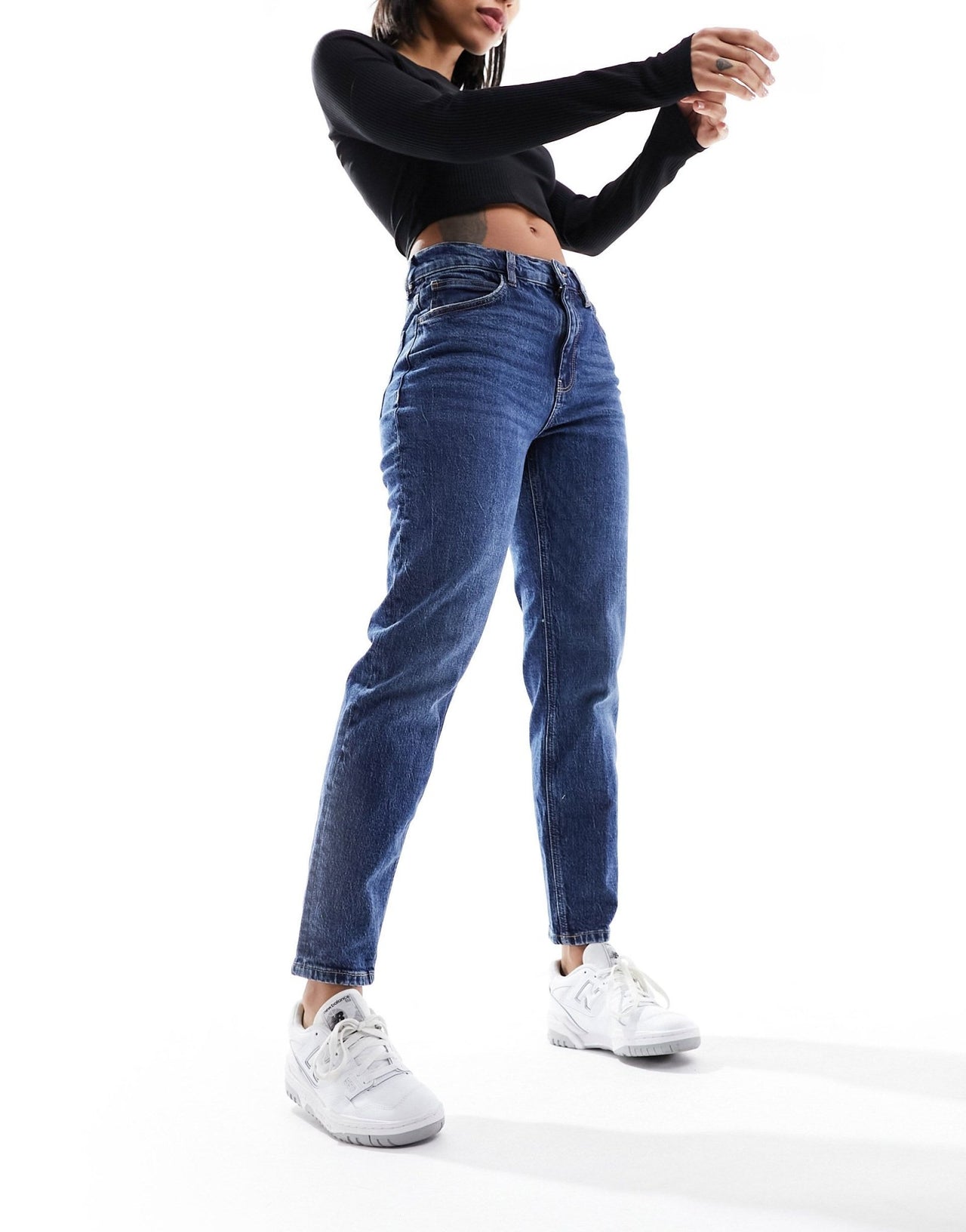 Mango New mom jeans in blue - ASOS Sample Sale