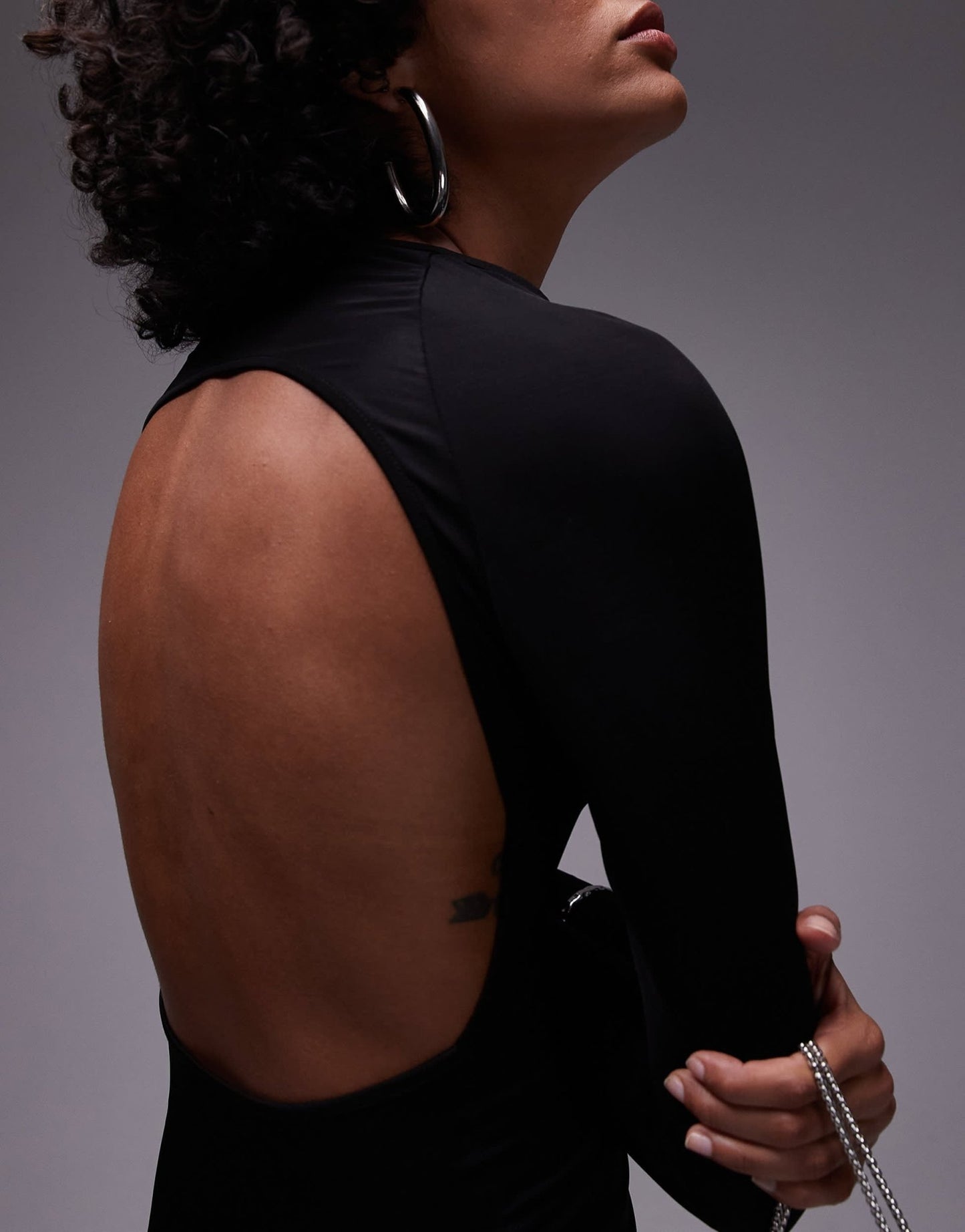 Mango open back detail maxi dress in black - ASOS Sample Sale