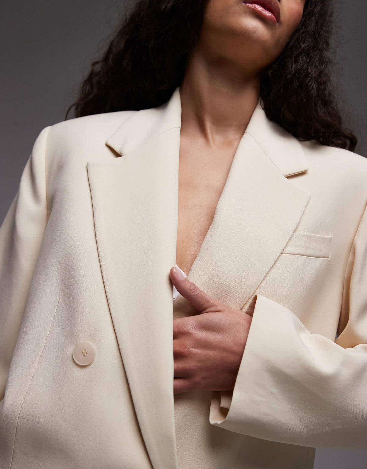 Mango oversized blazer co-ord in pale yellow - ASOS Sample Sale