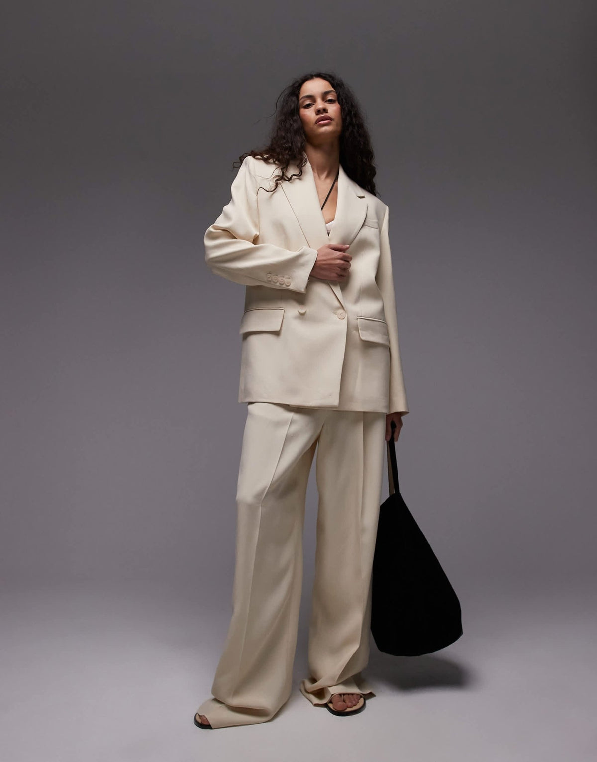 Mango oversized blazer co-ord in pale yellow - ASOS Sample Sale