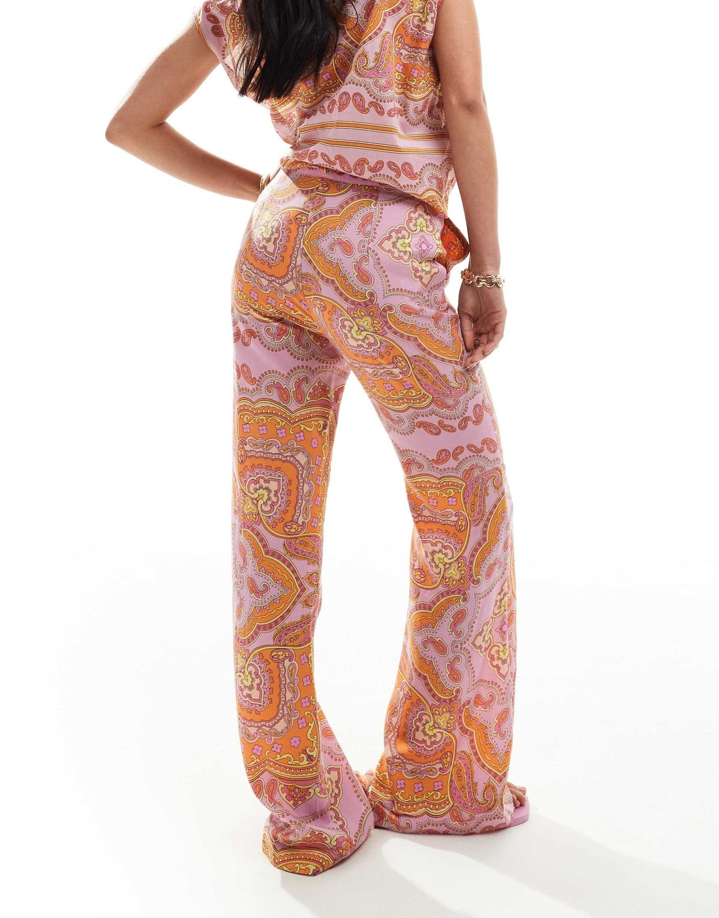 Mango paisley print co - ord trousers in pink - ASOS Sample Sale